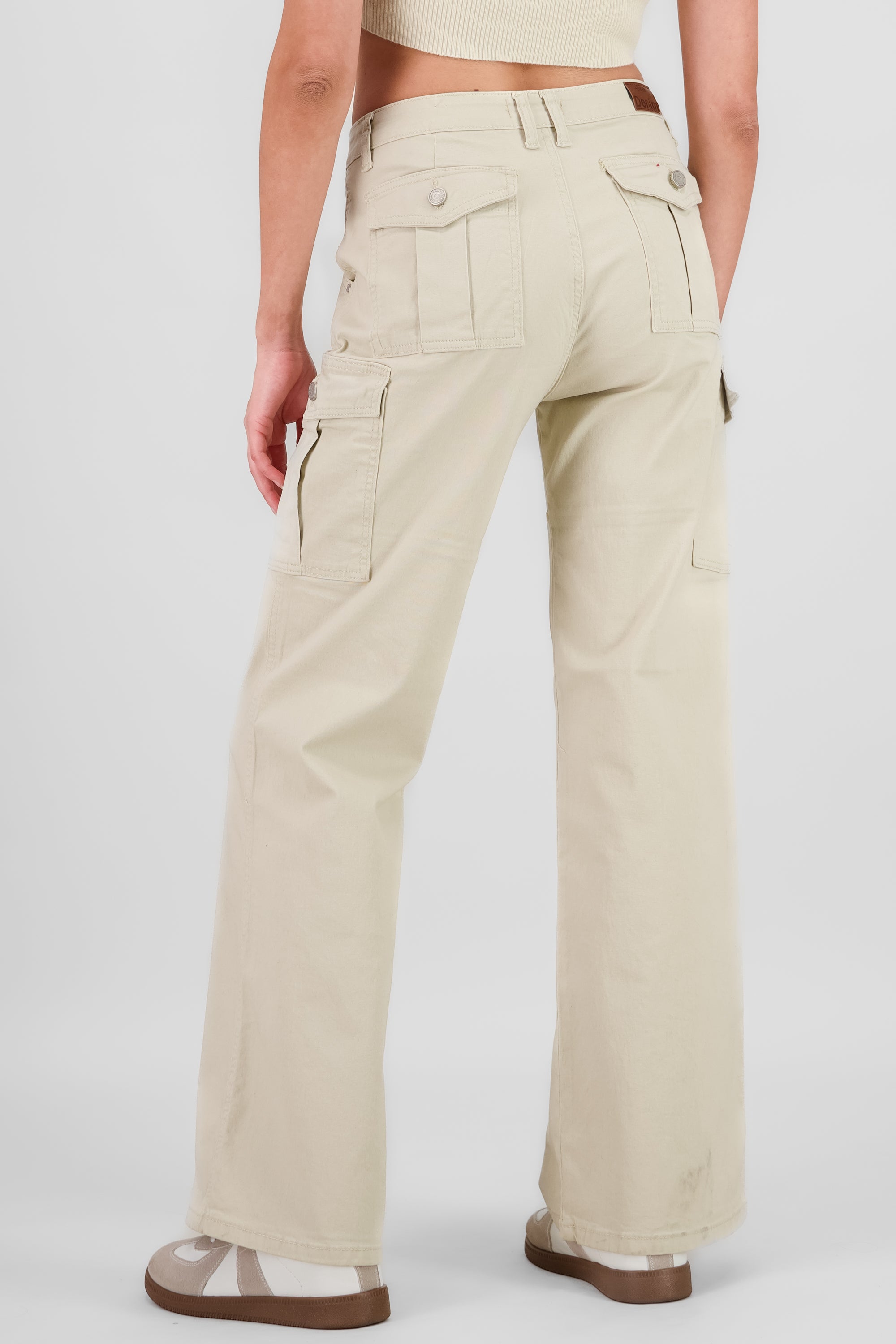 Cargo Wide Leg Pocket Jeans IVORY