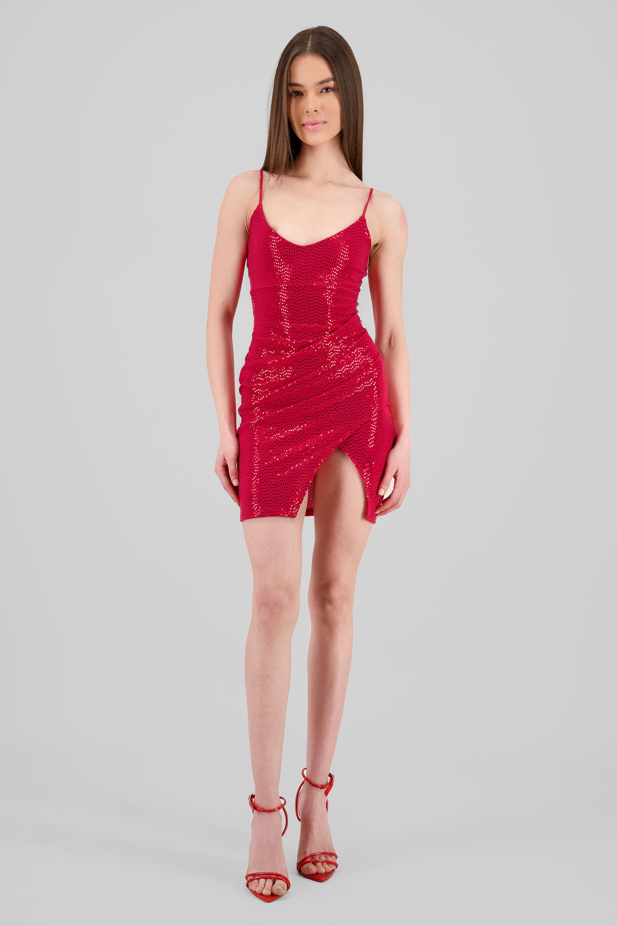 Sparkle Detail Dress RED