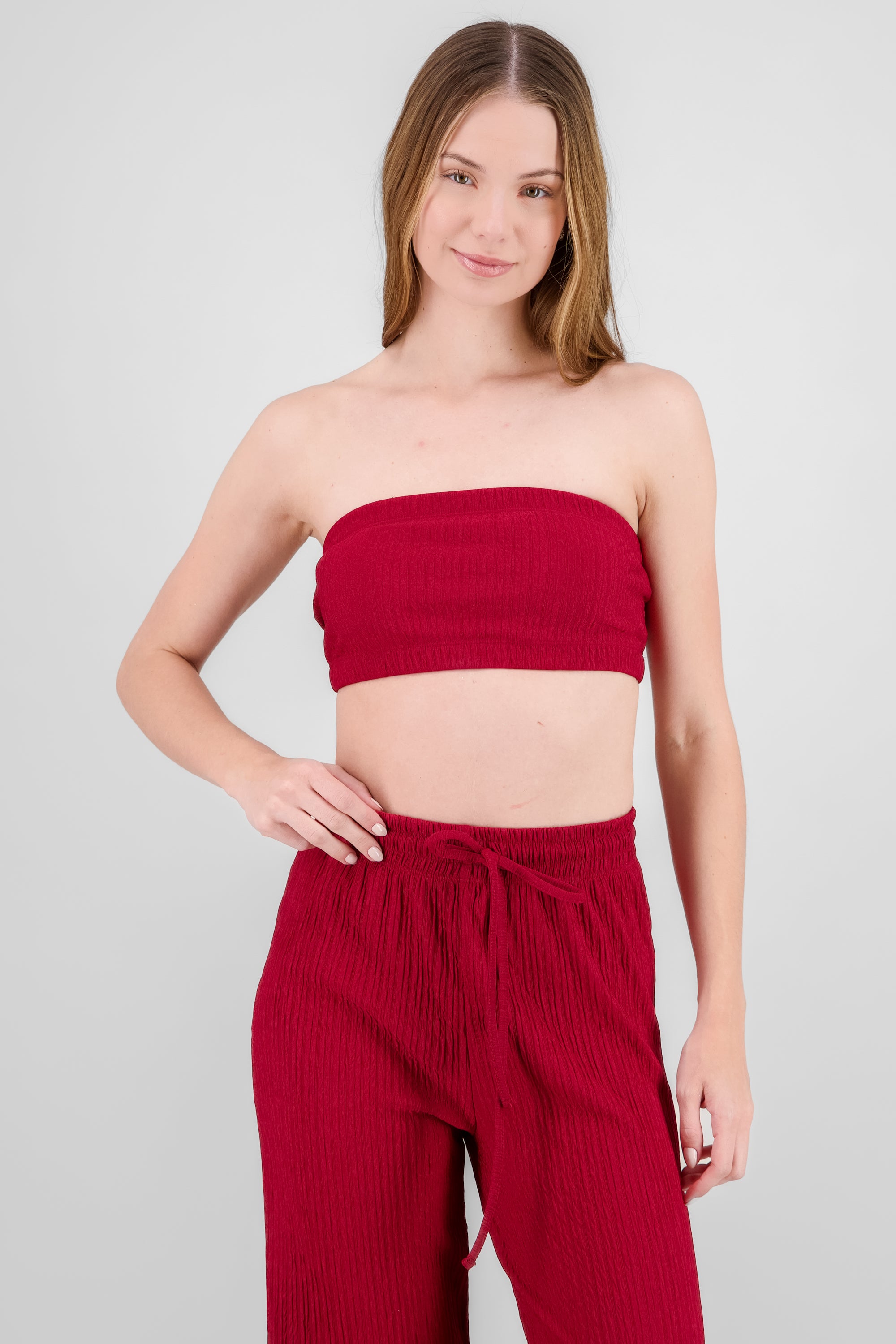 Bandana texture top BURNT RED