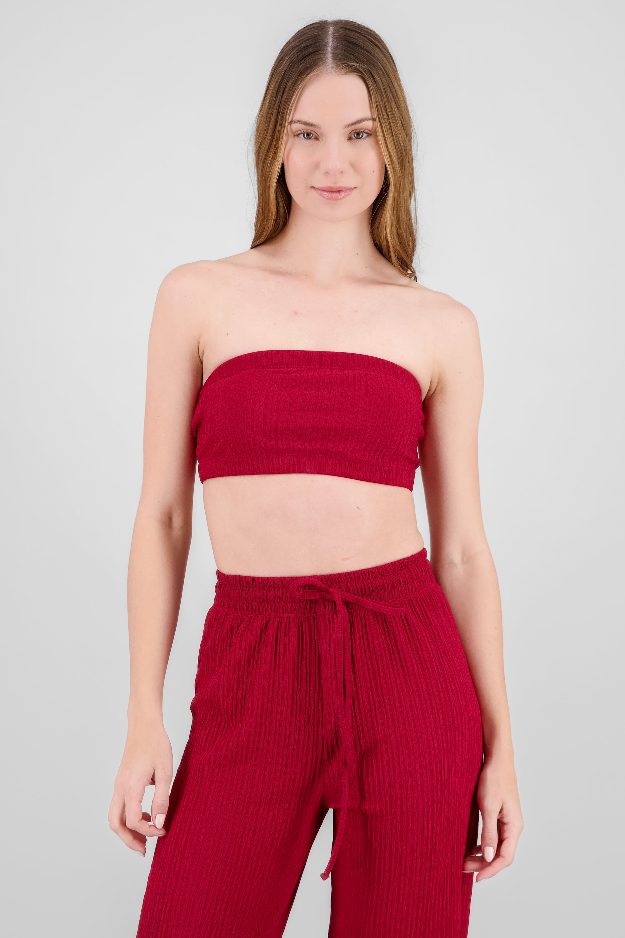 Bandana texture top BURNT RED