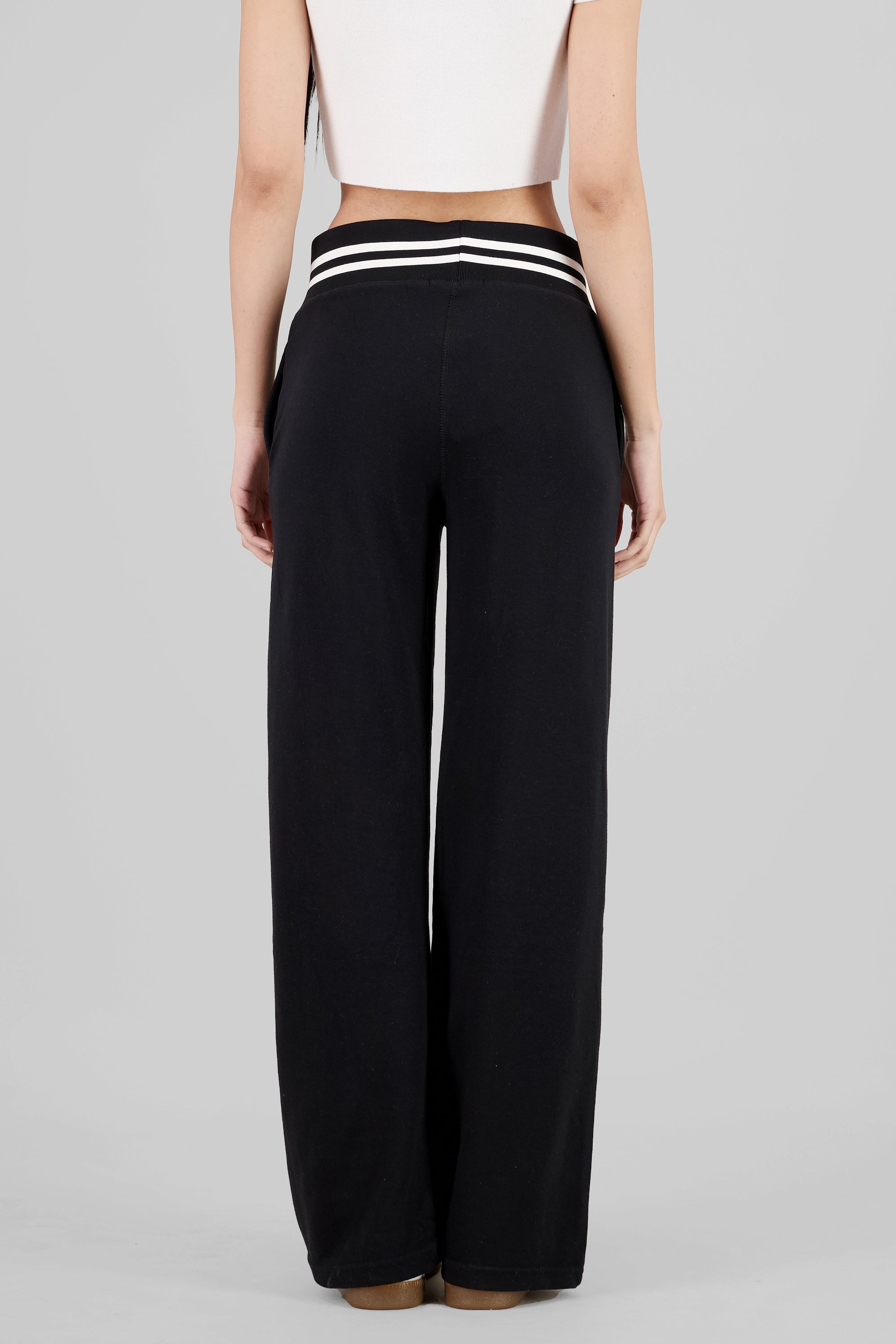 Drawstring Waist Straight Joggers BLACK