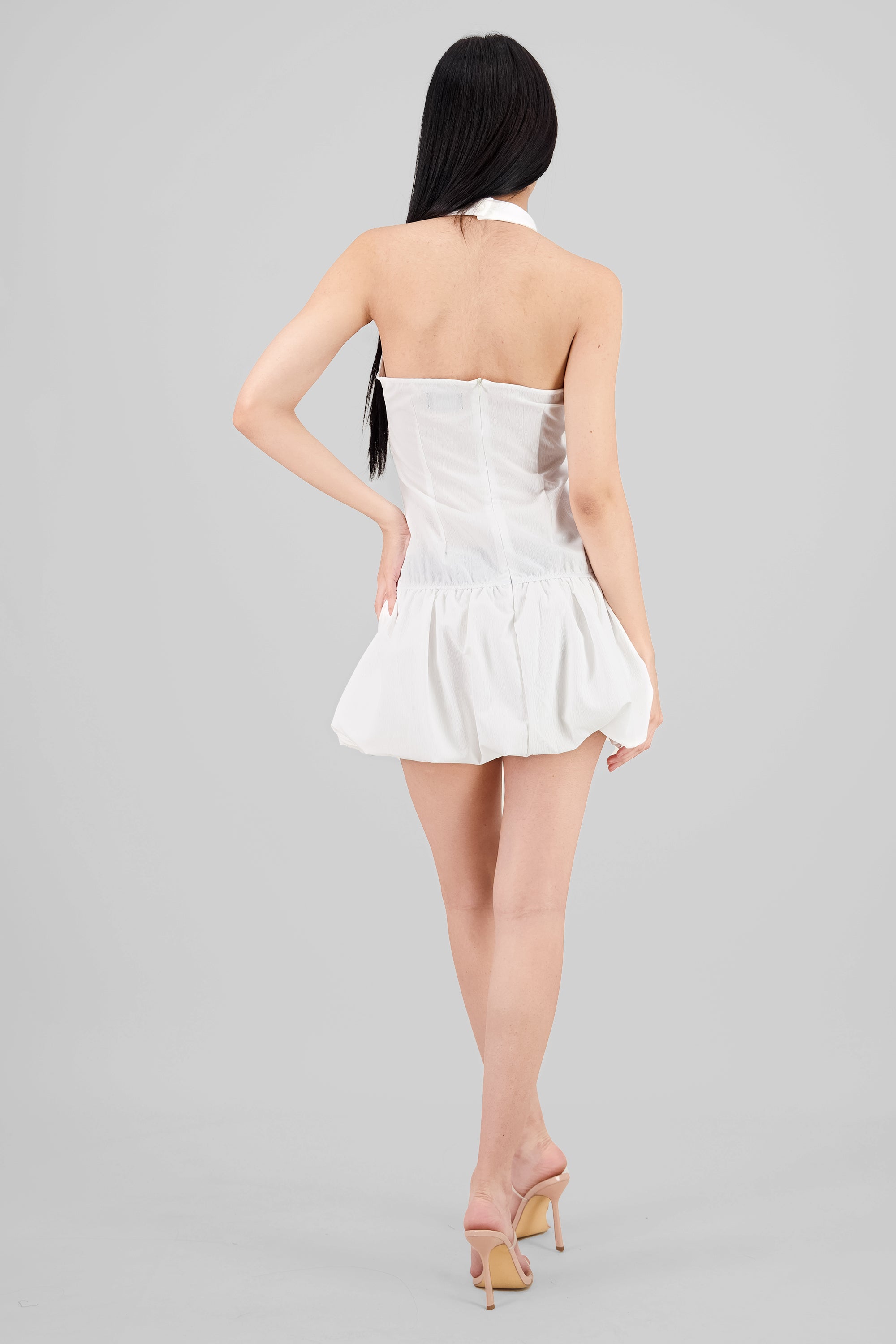 Halter Bubble Dress WHITE