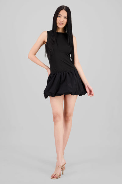 Bubble Sleeveless Dress BLACK