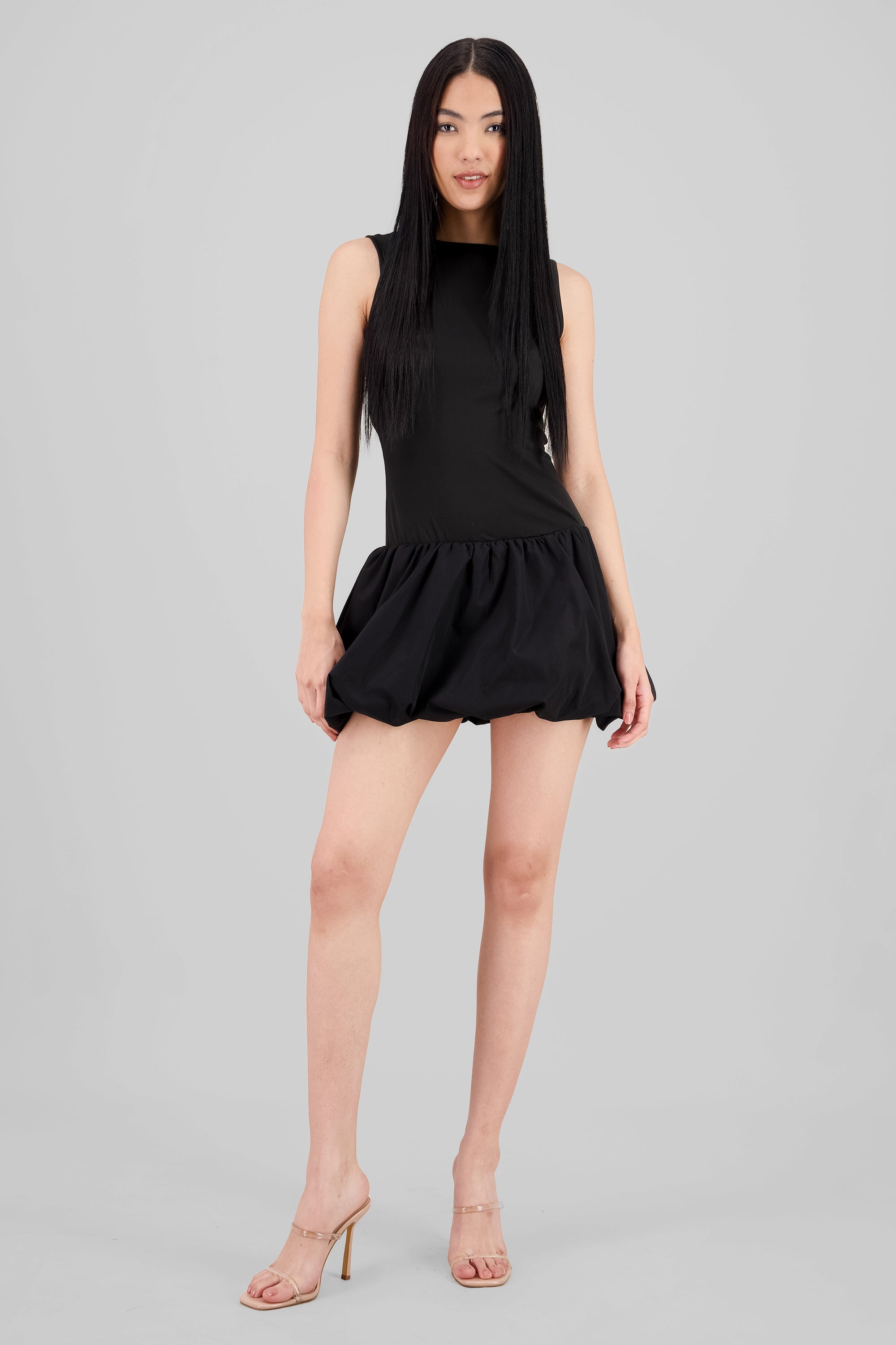 Bubble Sleeveless Dress BLACK