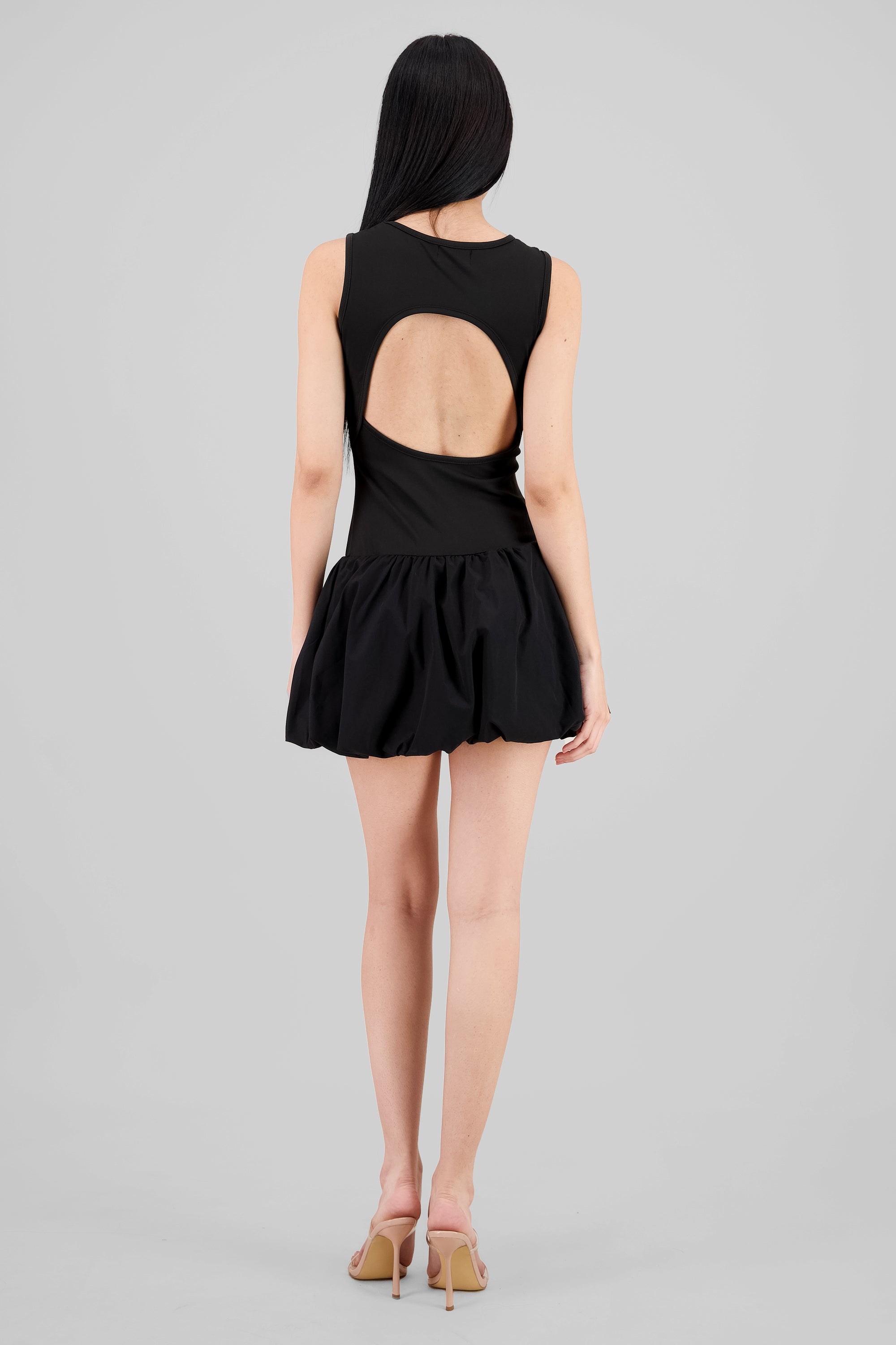 Bubble Sleeveless Dress BLACK