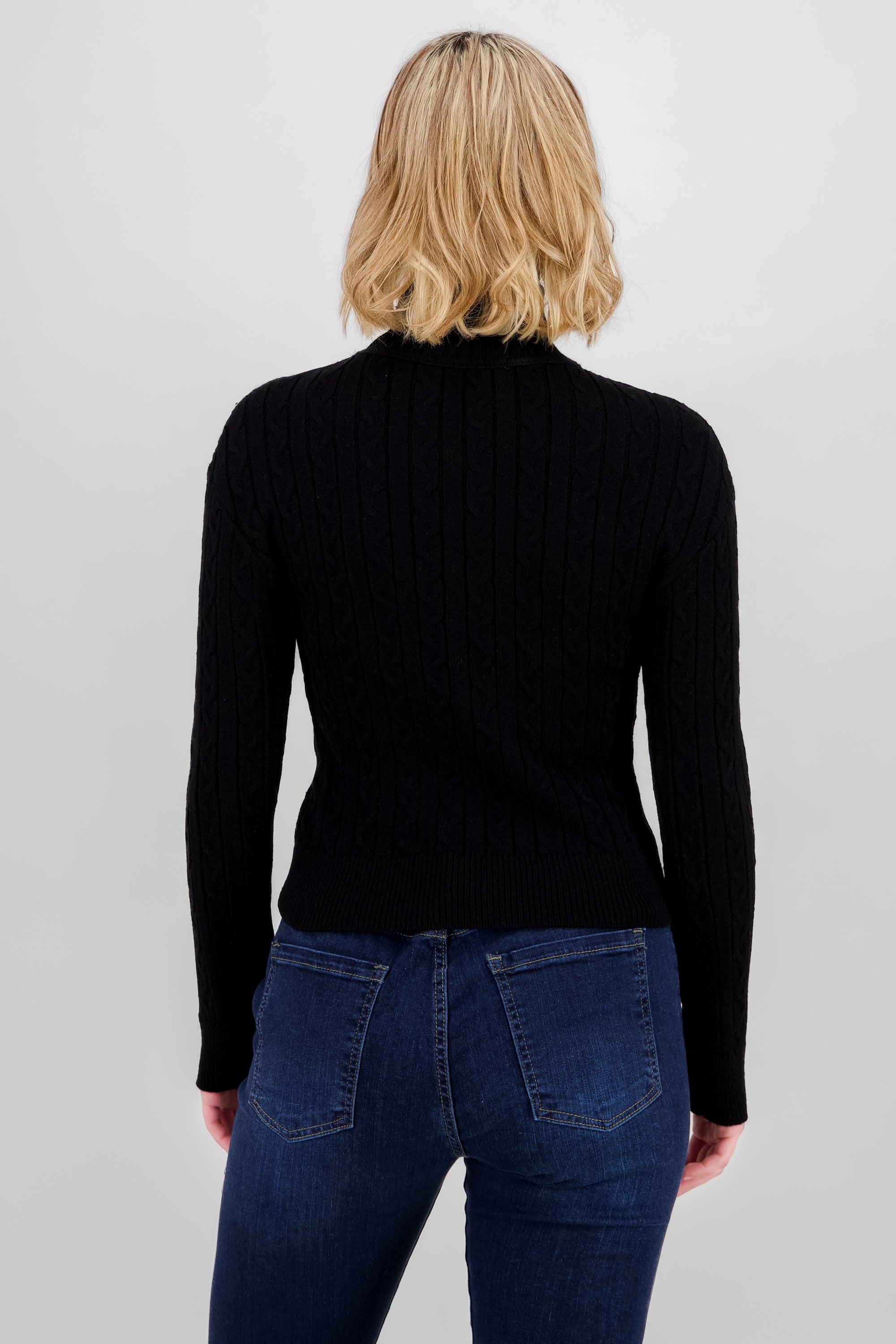 Long Sleeve Knit Sweater BLACK