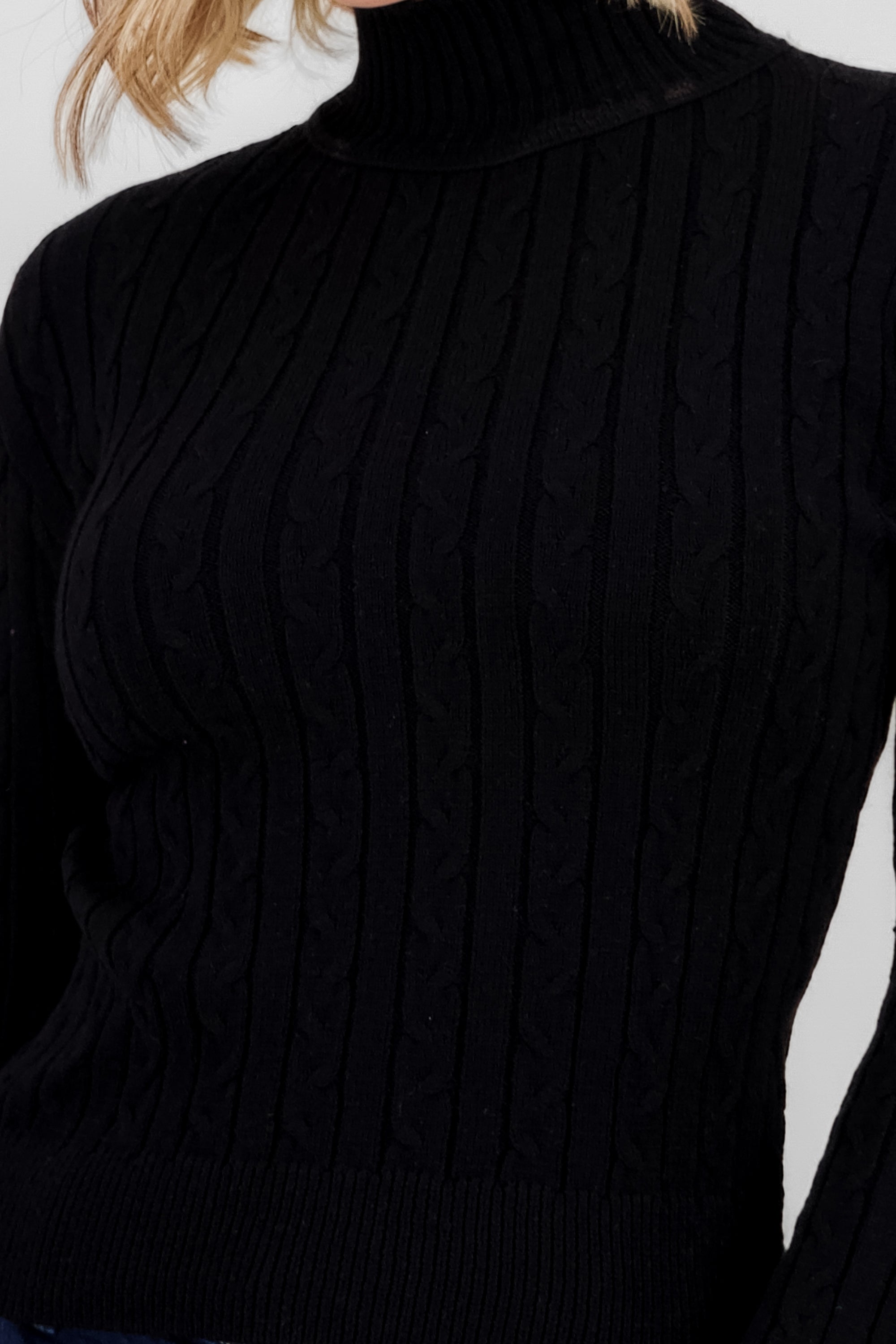 Long Sleeve Knit Sweater BLACK