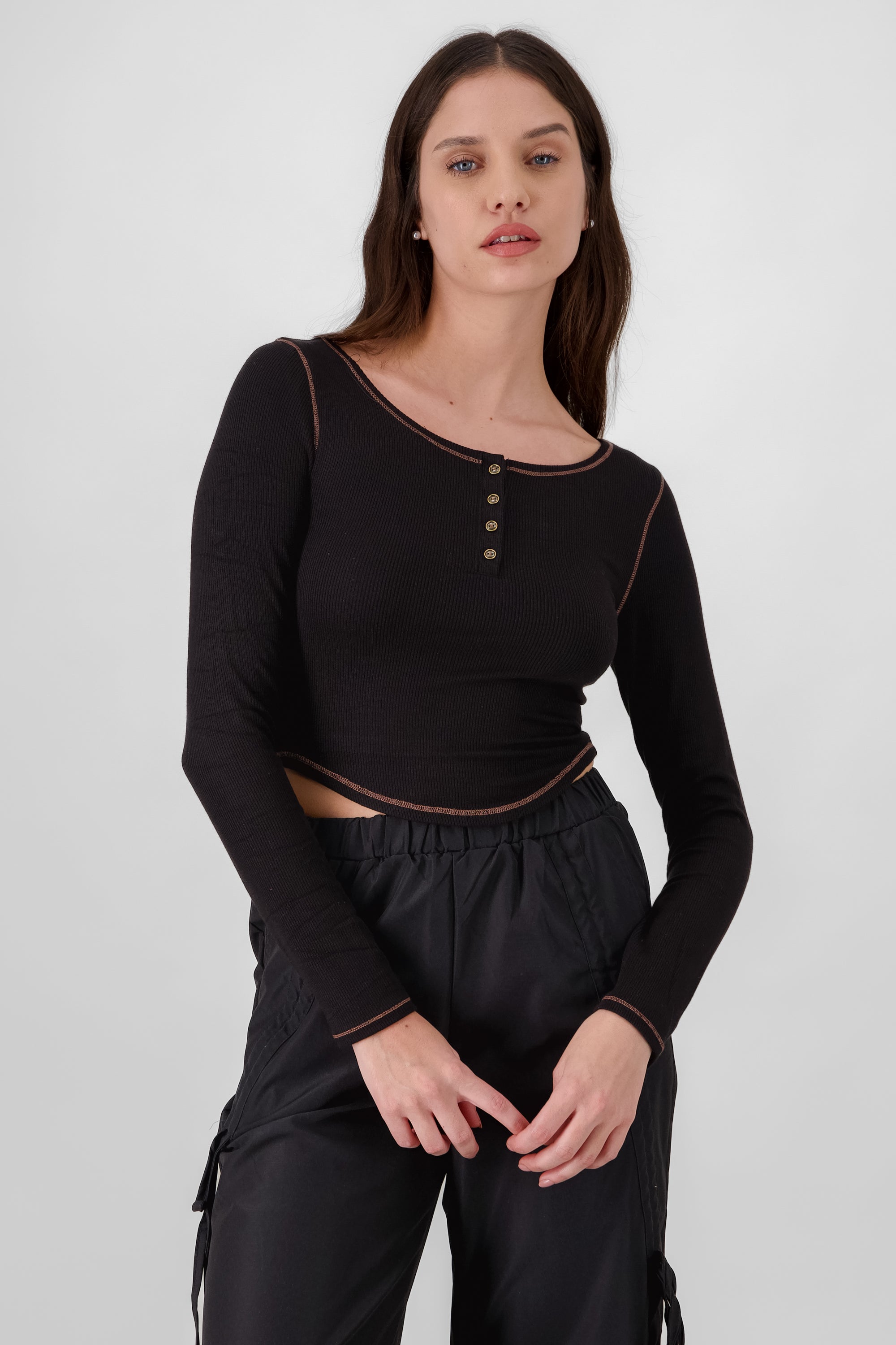 Long Sleeve Top BLACK COMBO