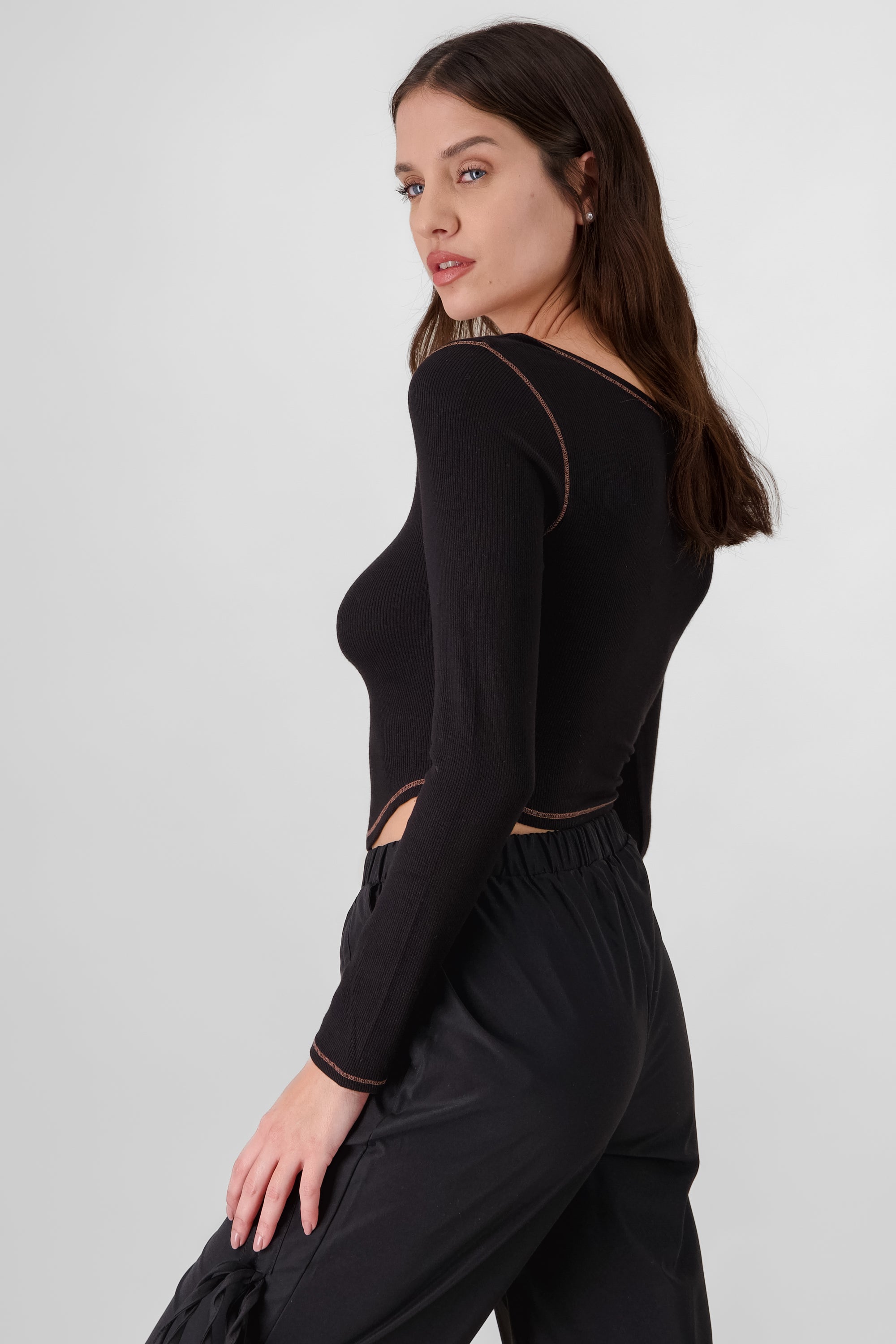 Long Sleeve Top BLACK COMBO