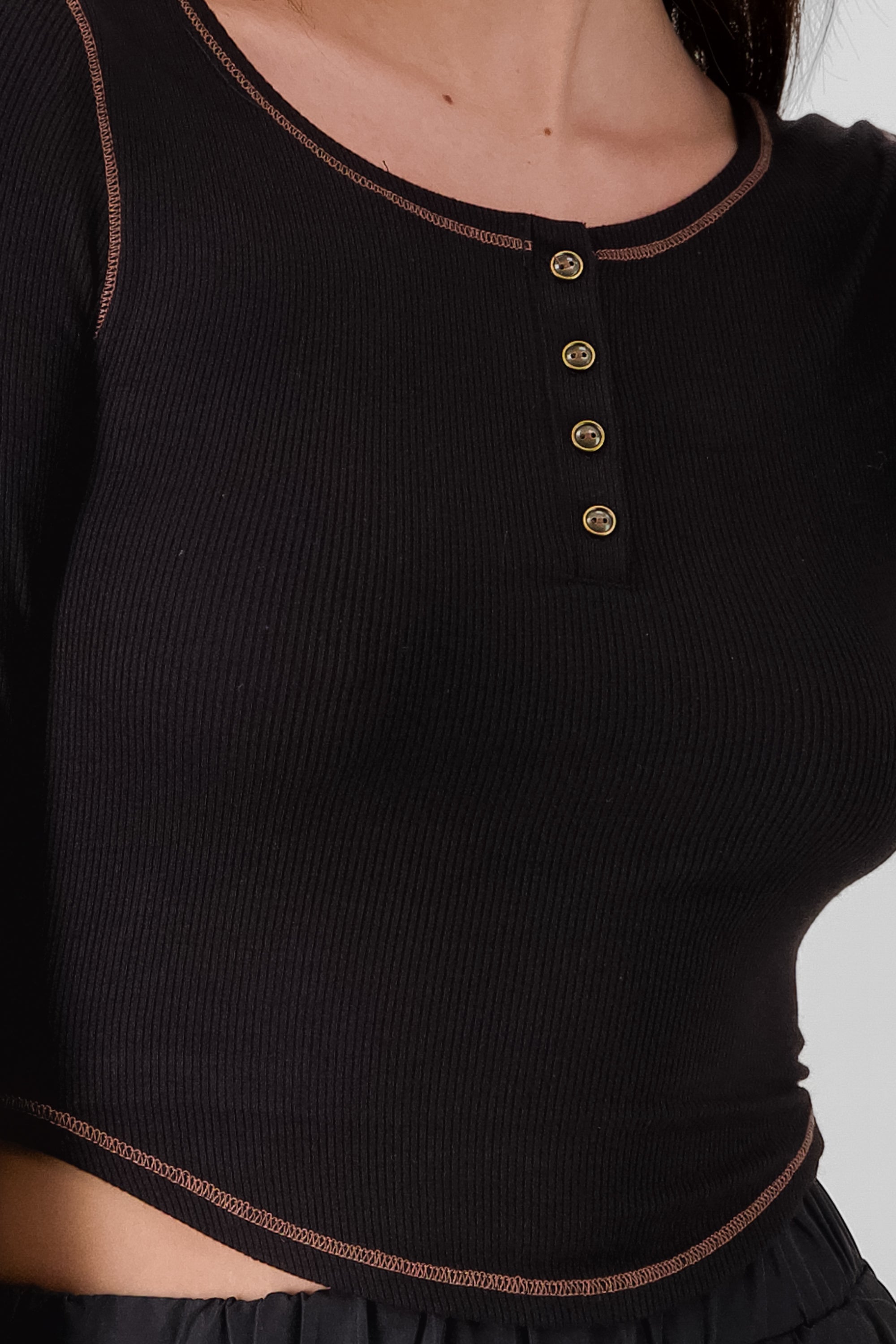 Long Sleeve Top BLACK COMBO