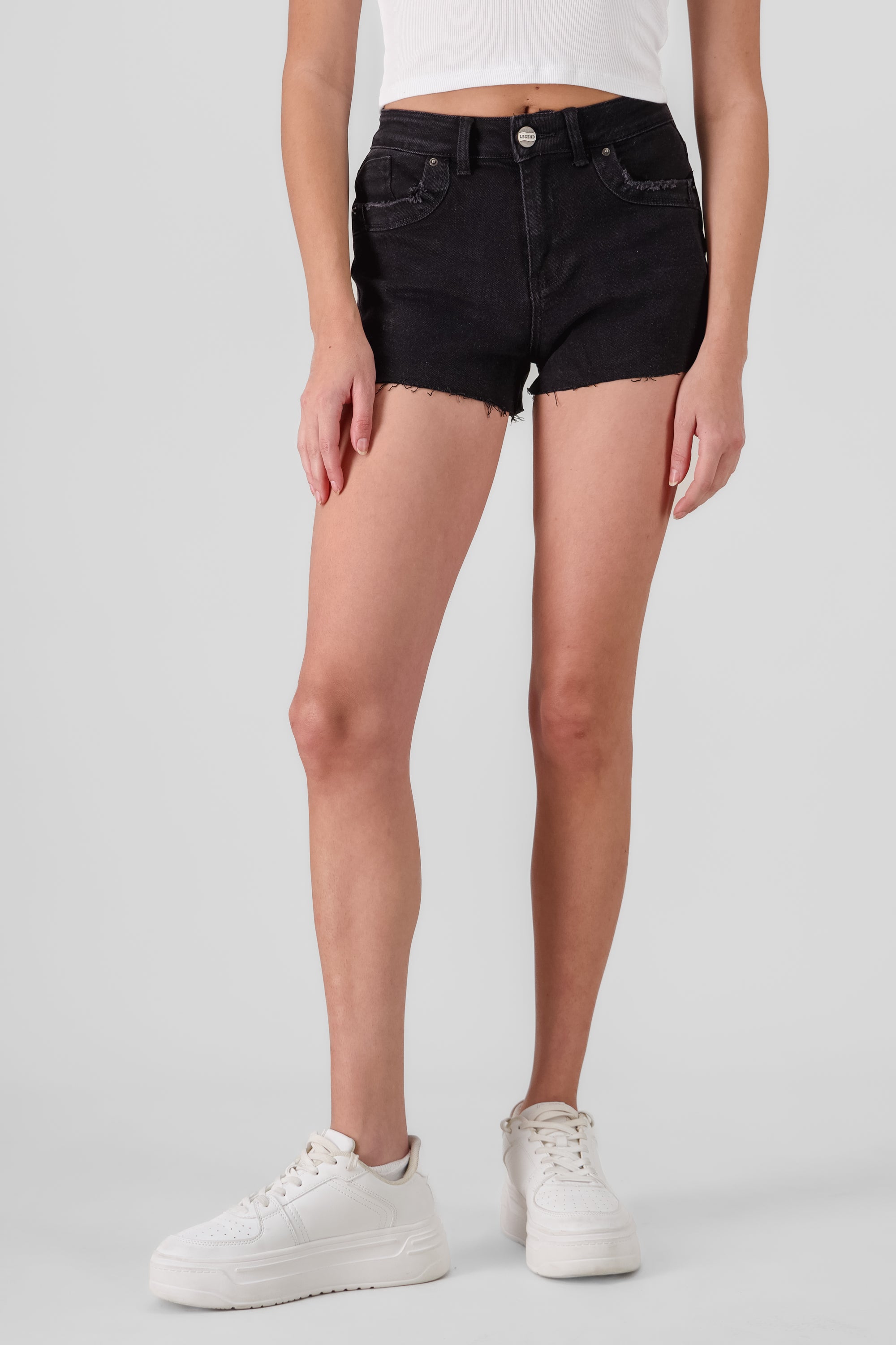 Denim Mini Shorts BLACK