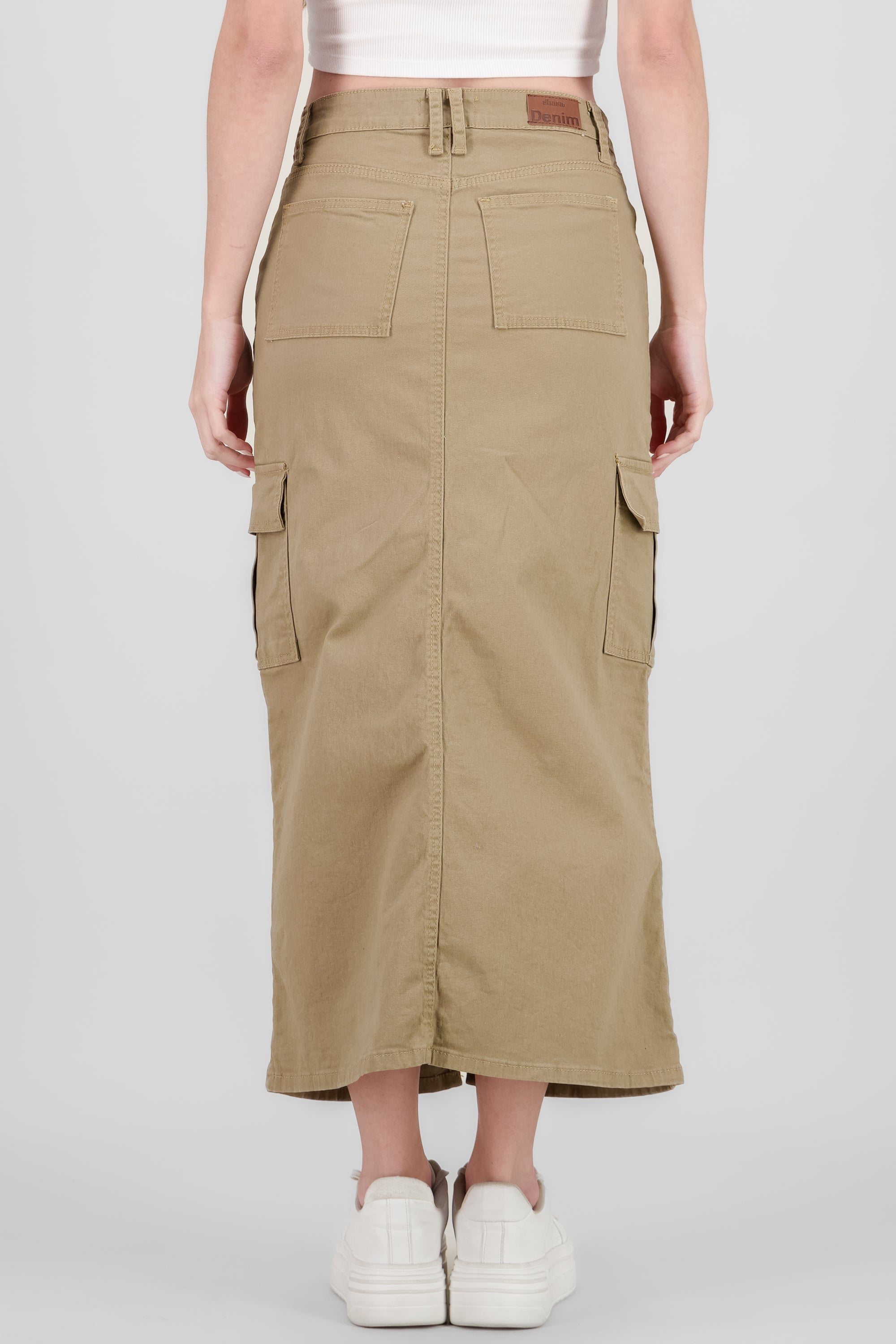 Cargo Slit Midi Skirt KHAKI