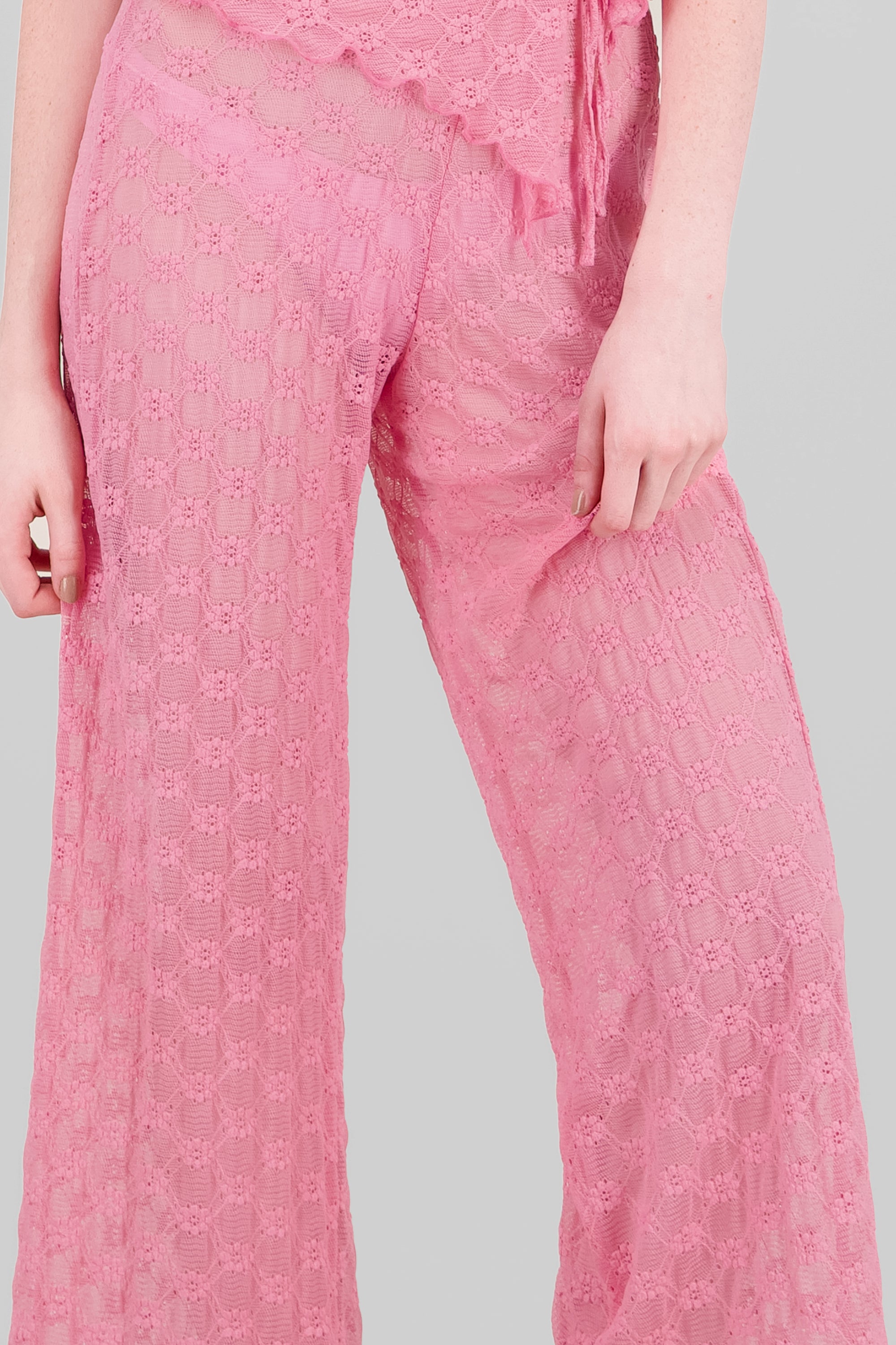 Wide leg Lace Pants PINK