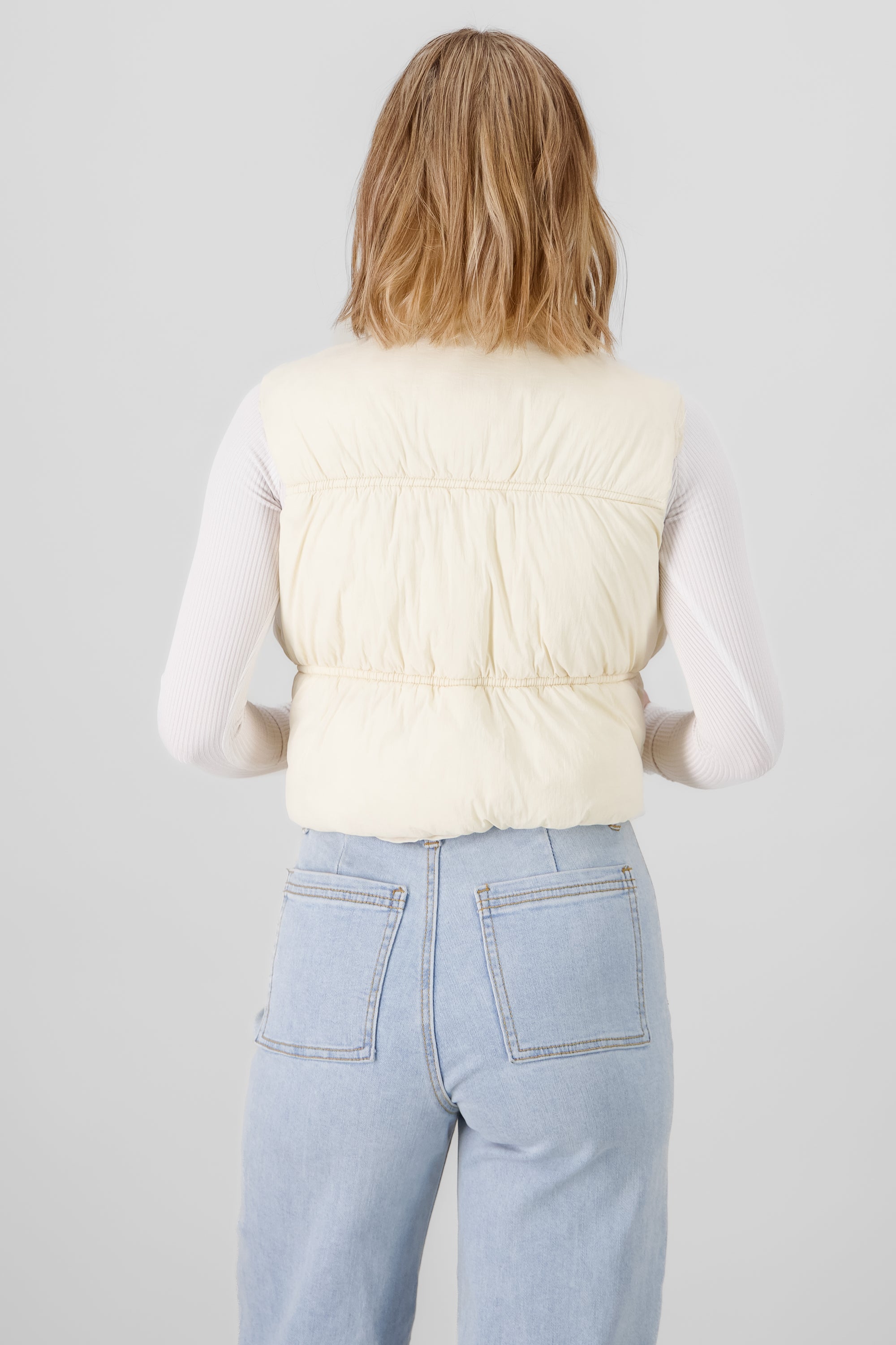 Solid Quilted Vest CREAM