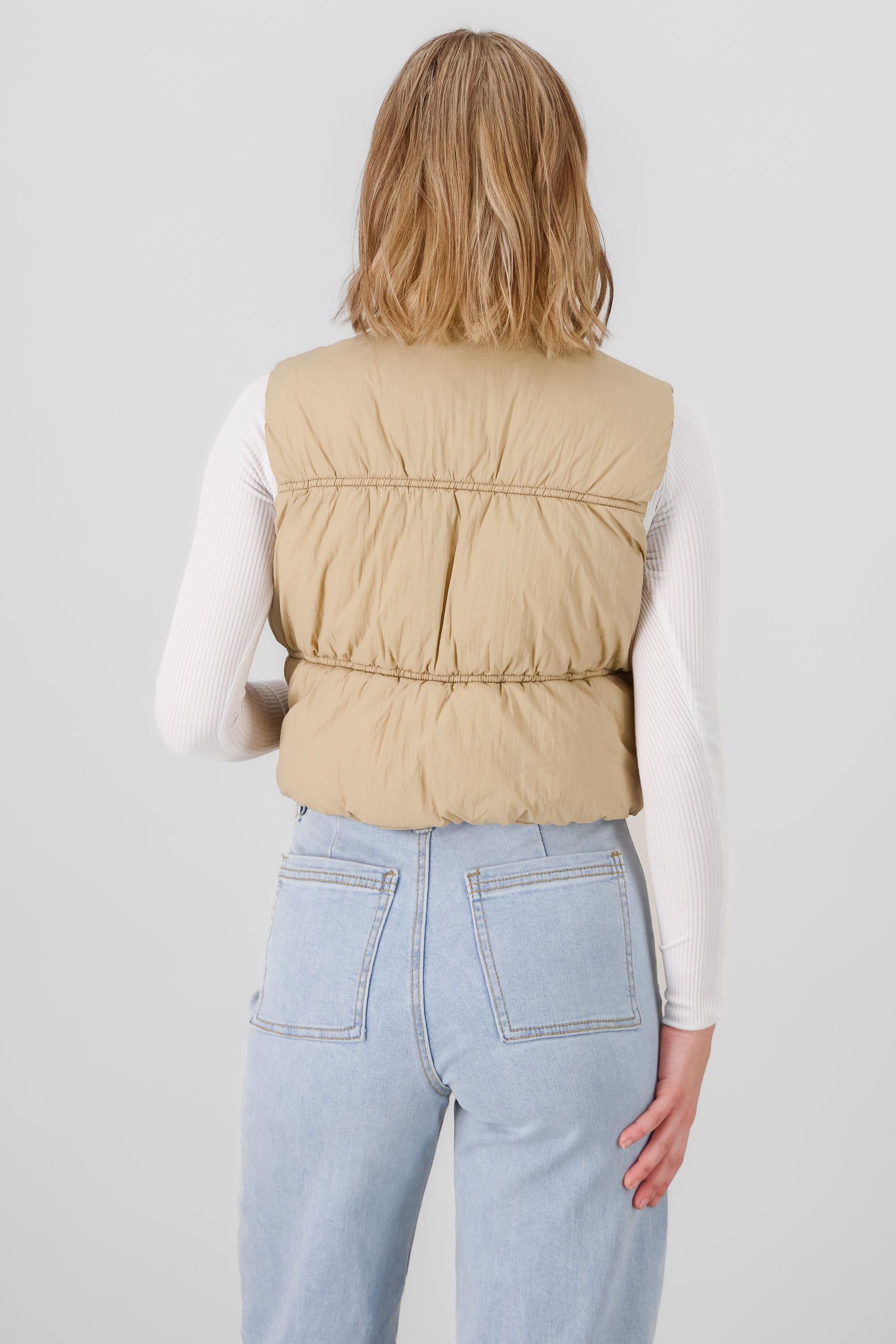 Solid Quilted Vest KHAKI