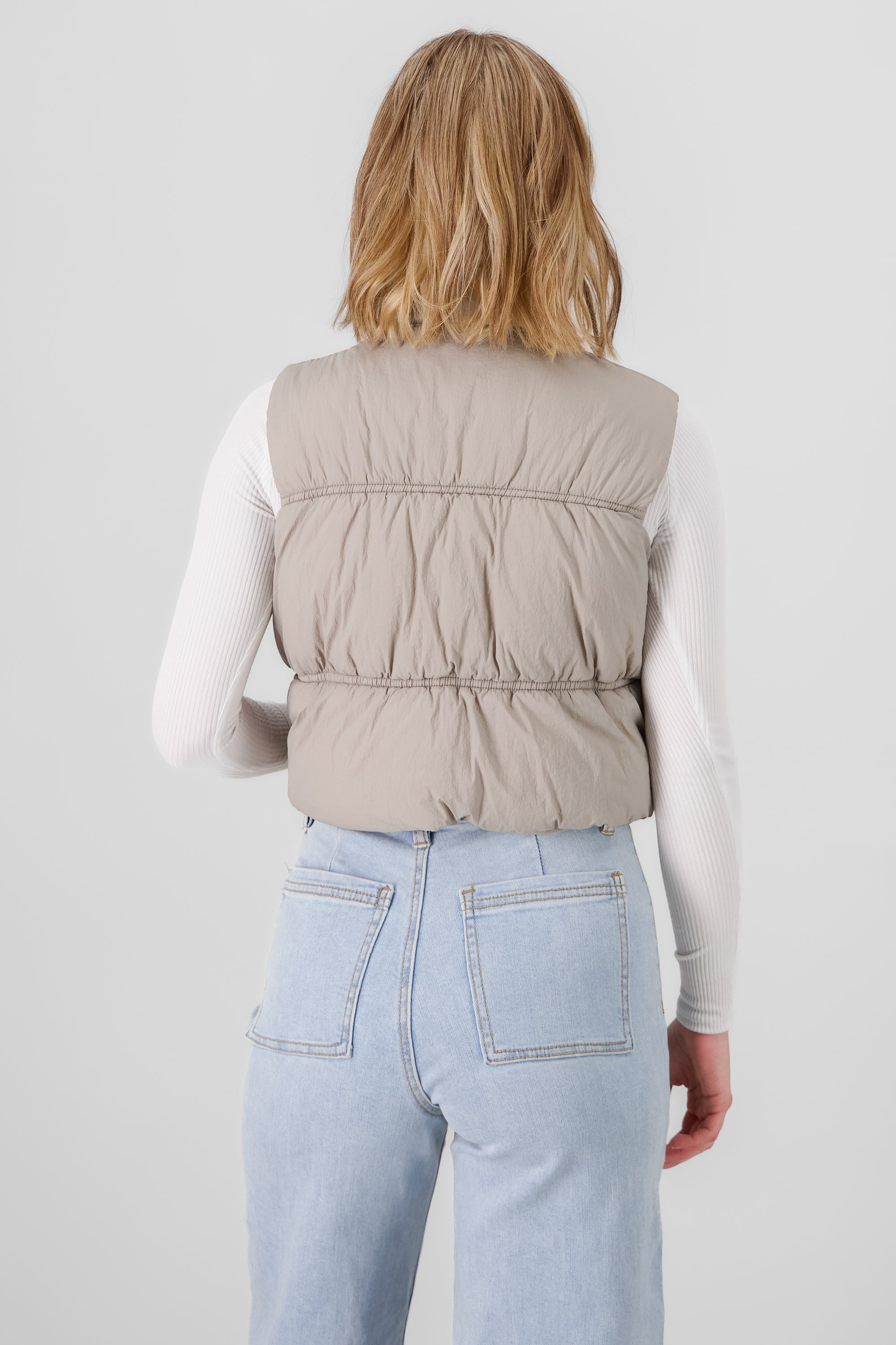 Solid Quilted Vest GRAY