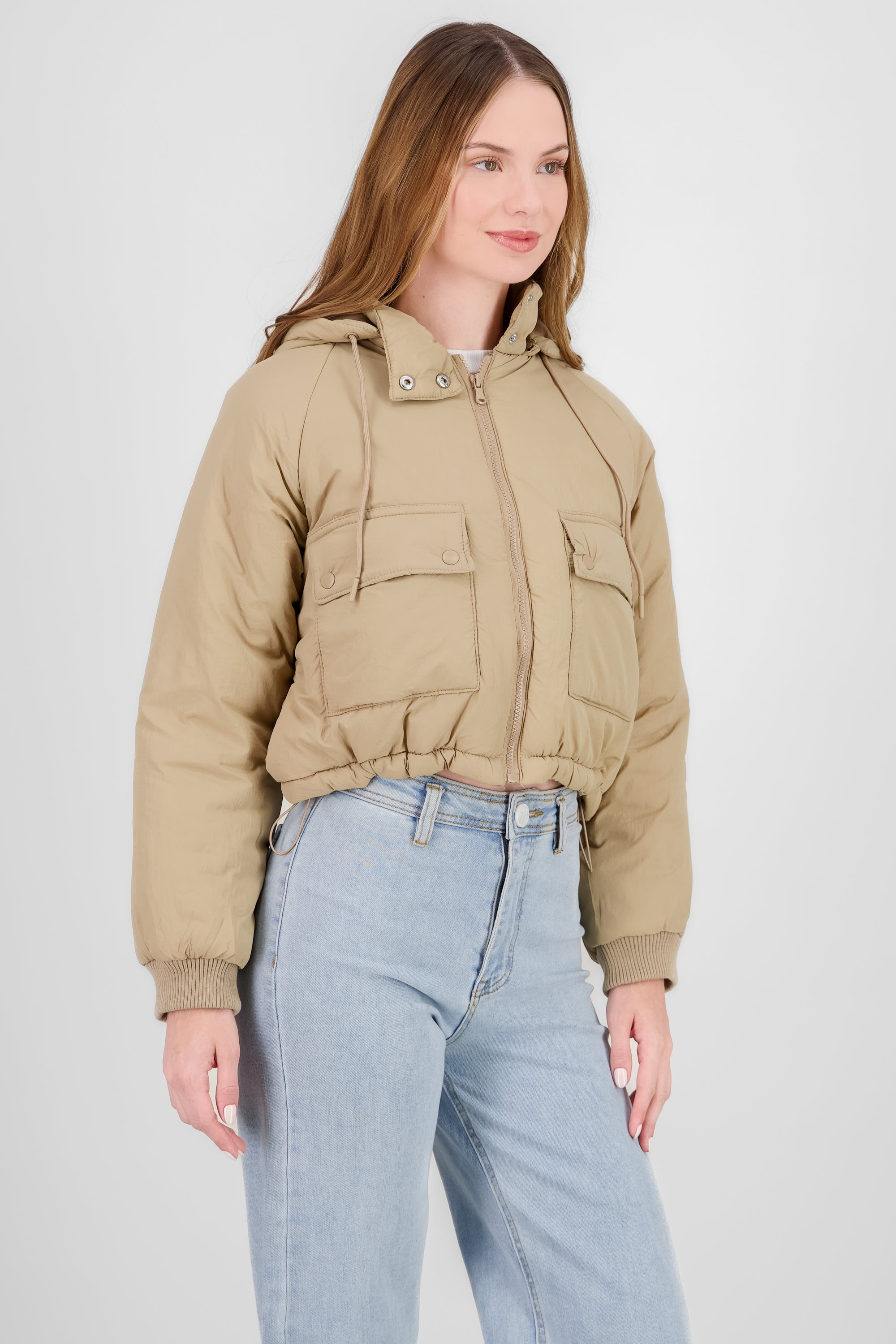 Quilted Jacket with Pockets KHAKI