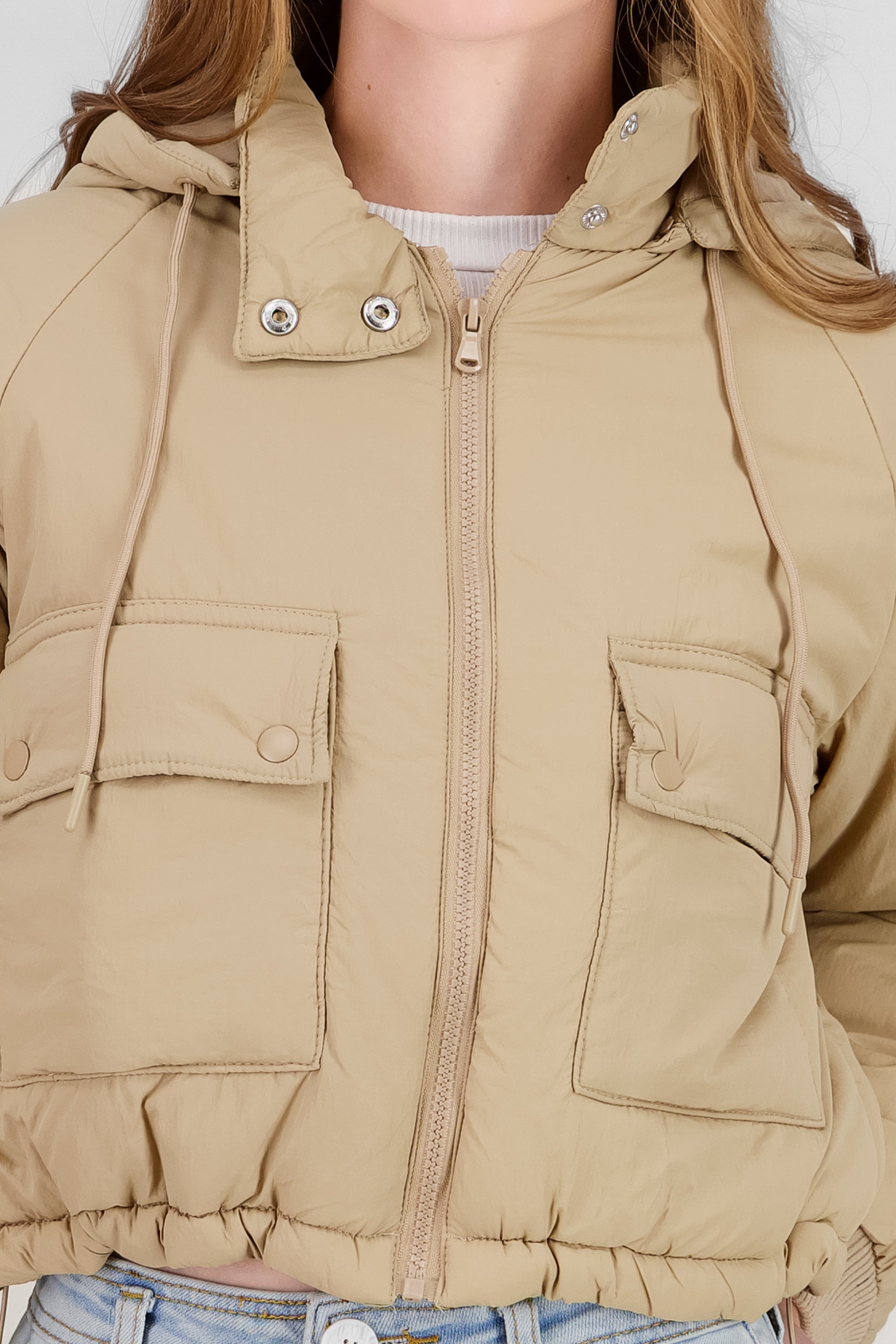 Quilted Jacket with Pockets KHAKI