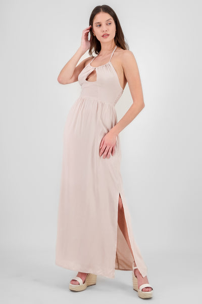 Halter Cutout Maxi Dress SAND