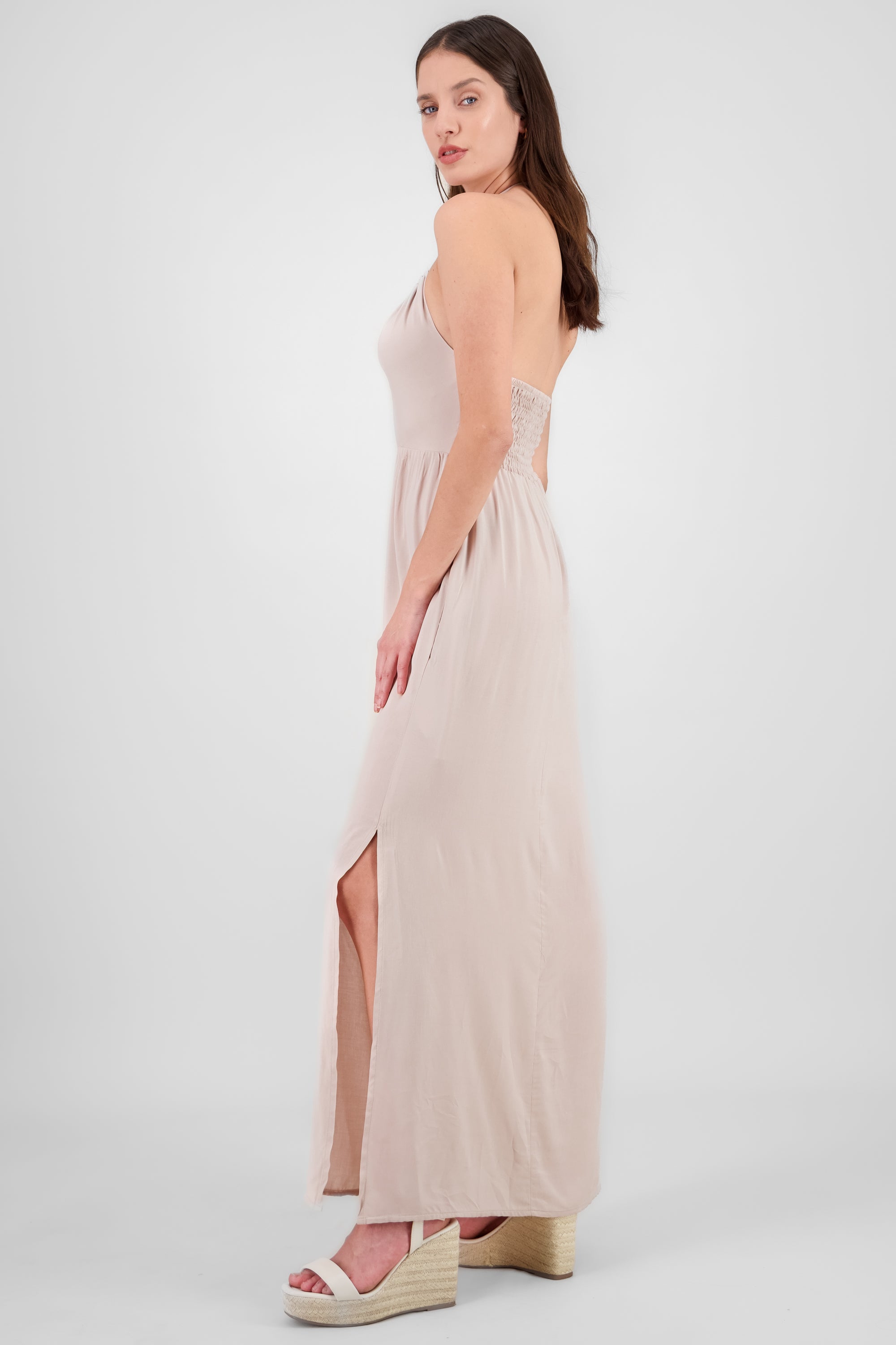 Halter Cutout Maxi Dress SAND