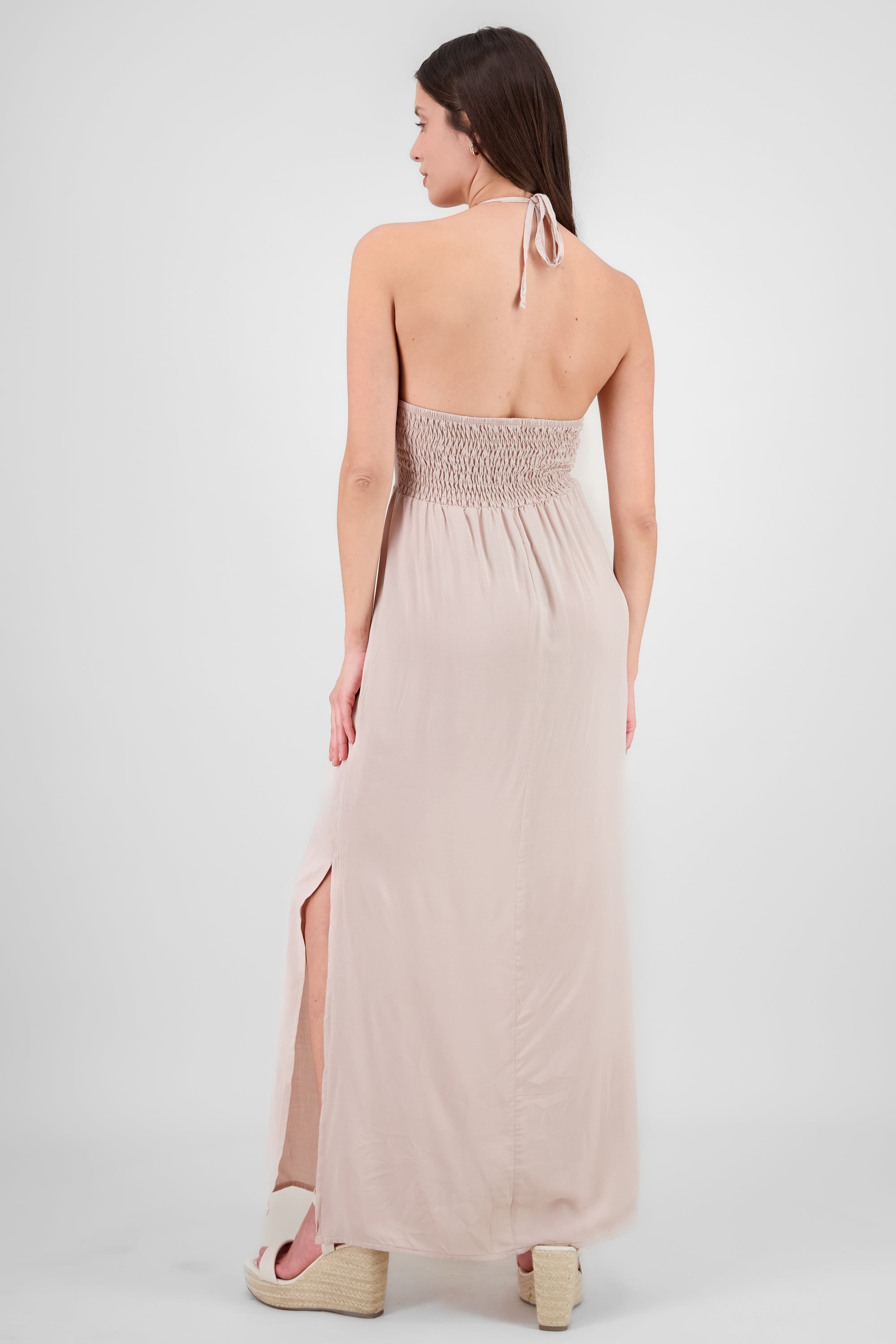 Halter Cutout Maxi Dress SAND