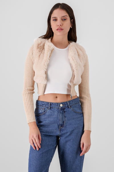 Faux fur Jacket BEIGE