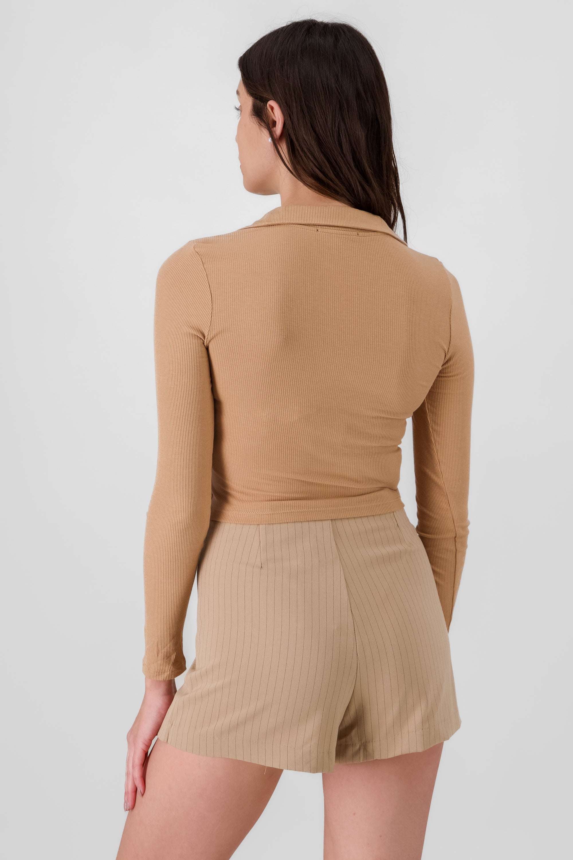 Polo Neck Top CAMEL