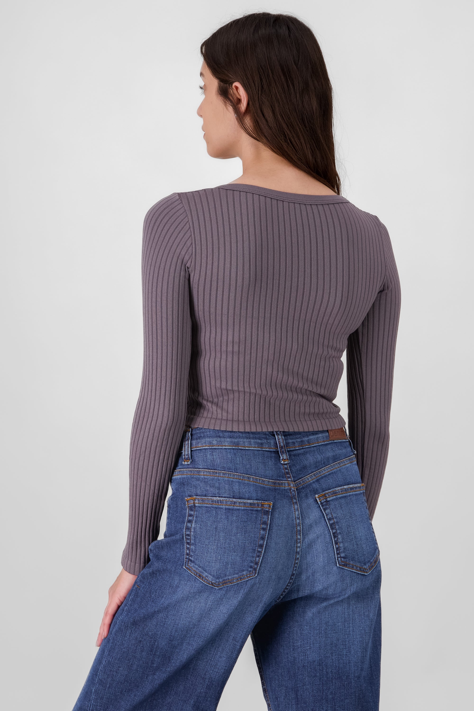 Long Sleeve Knitted Top GREY