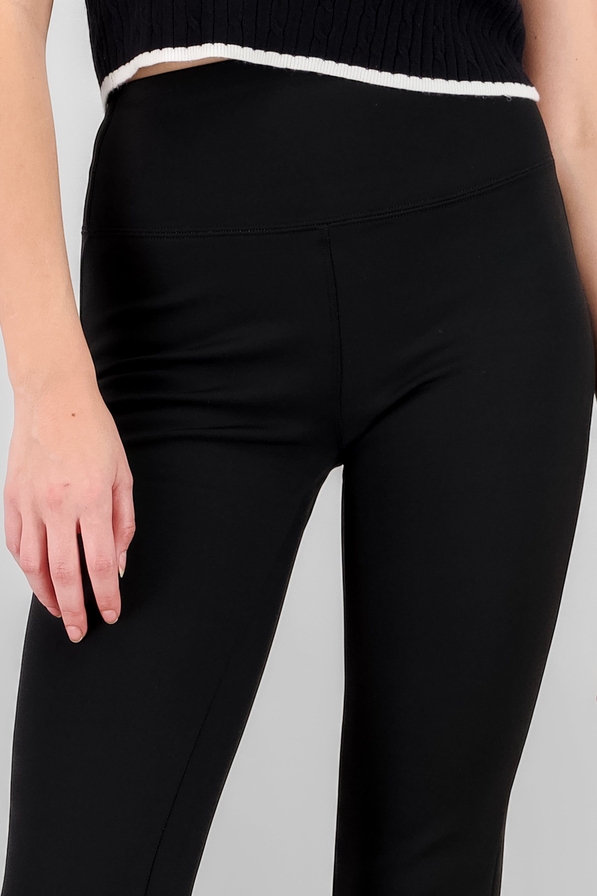 Solid Leggings with Fleece Inside BLACK