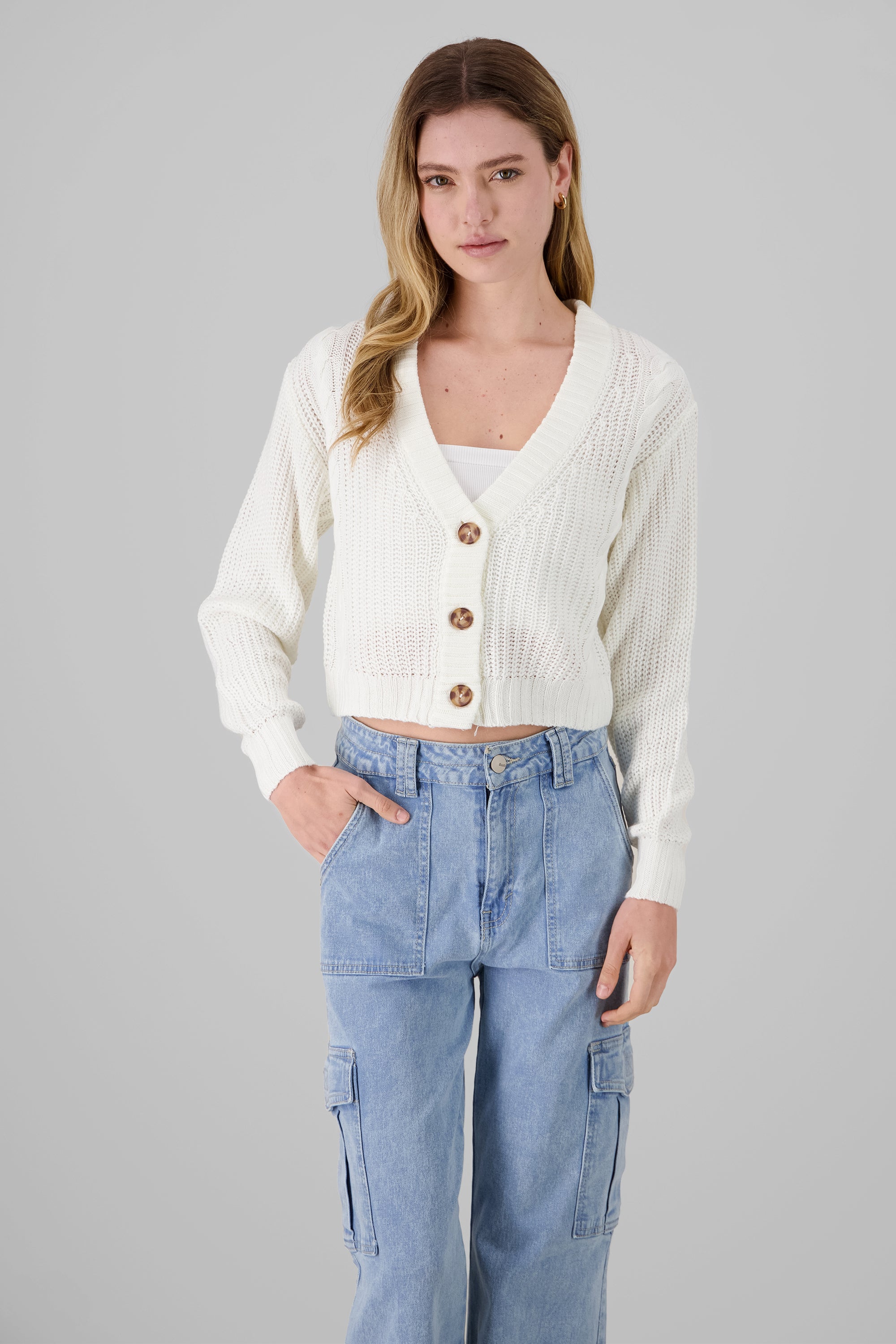 Knitted Cardigan WHITE