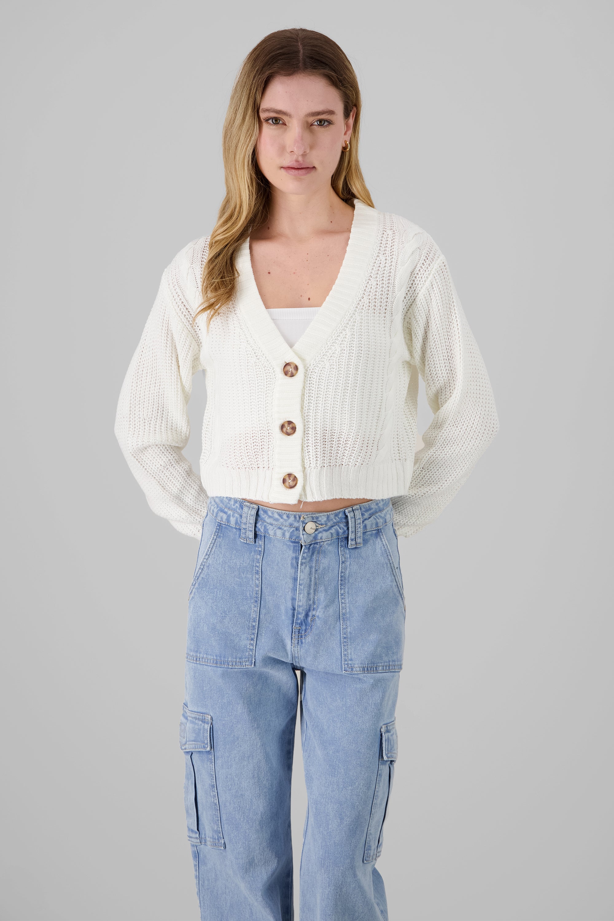 Knitted Cardigan WHITE