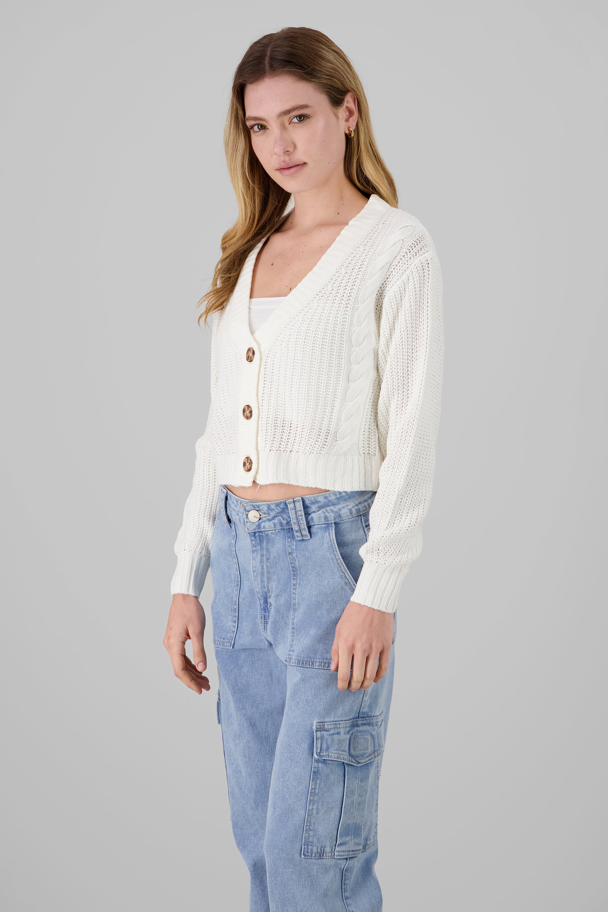 Knitted Cardigan WHITE