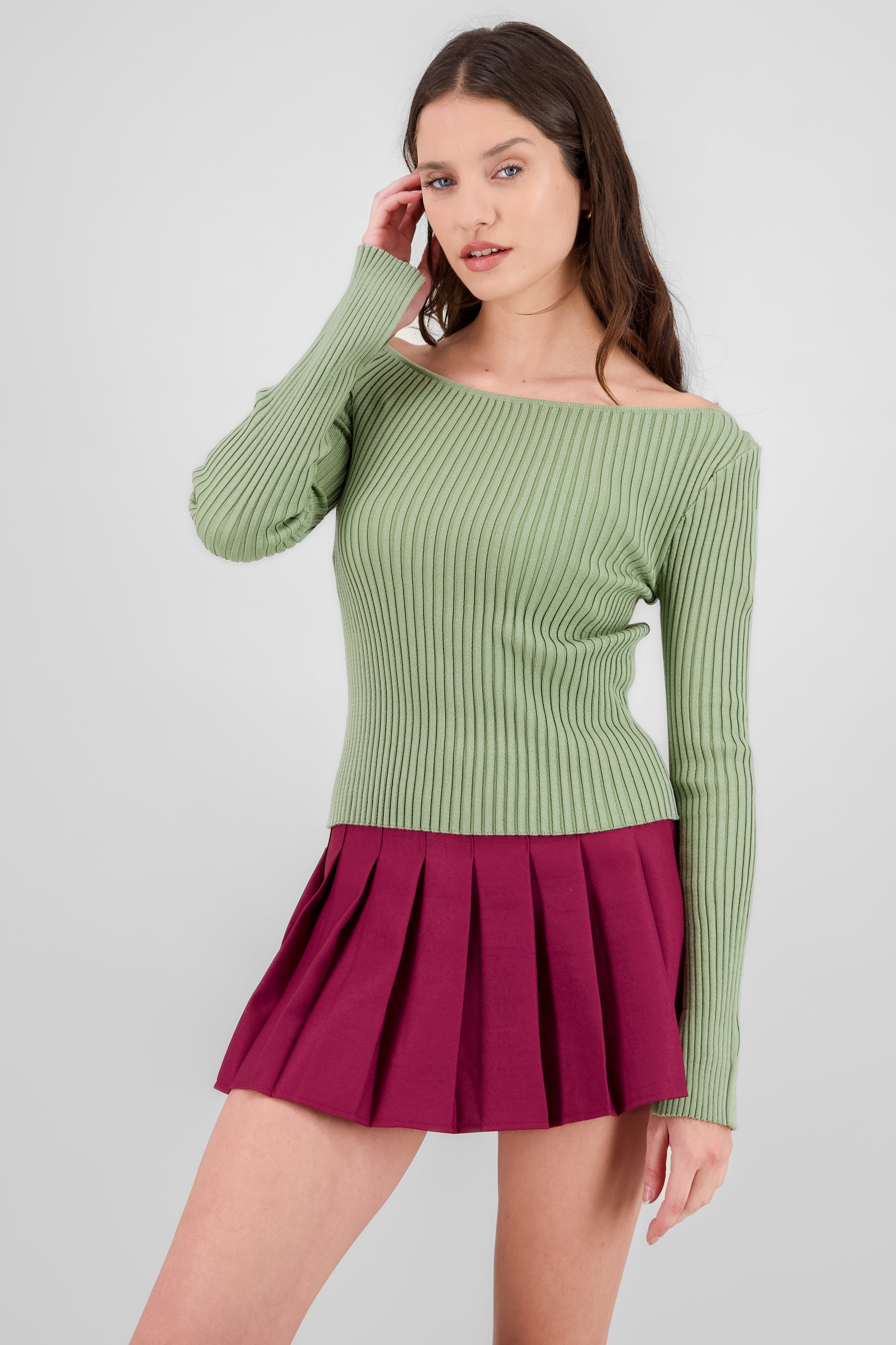 Square Neck Knit Top SAGE