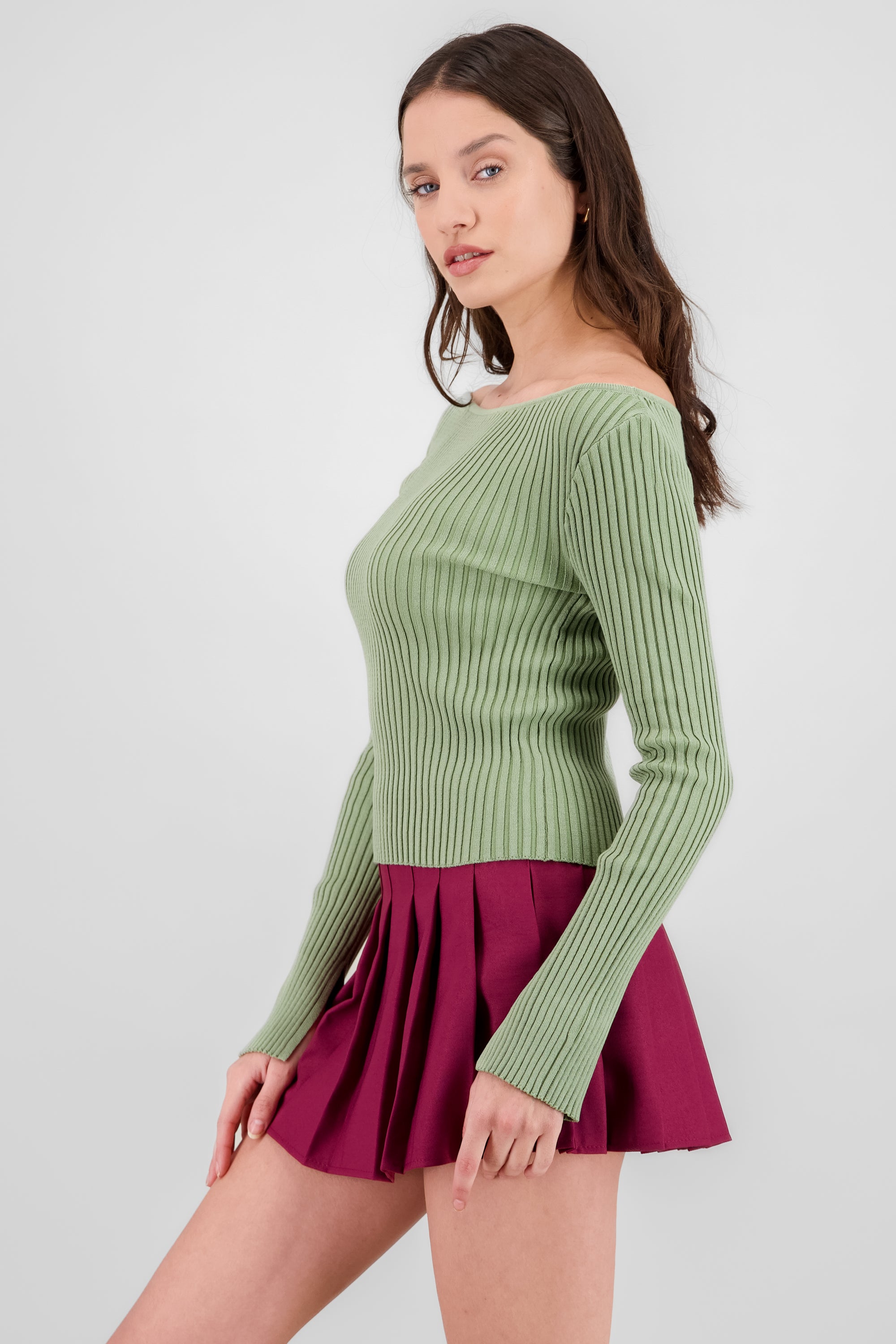 Square Neck Knit Top SAGE