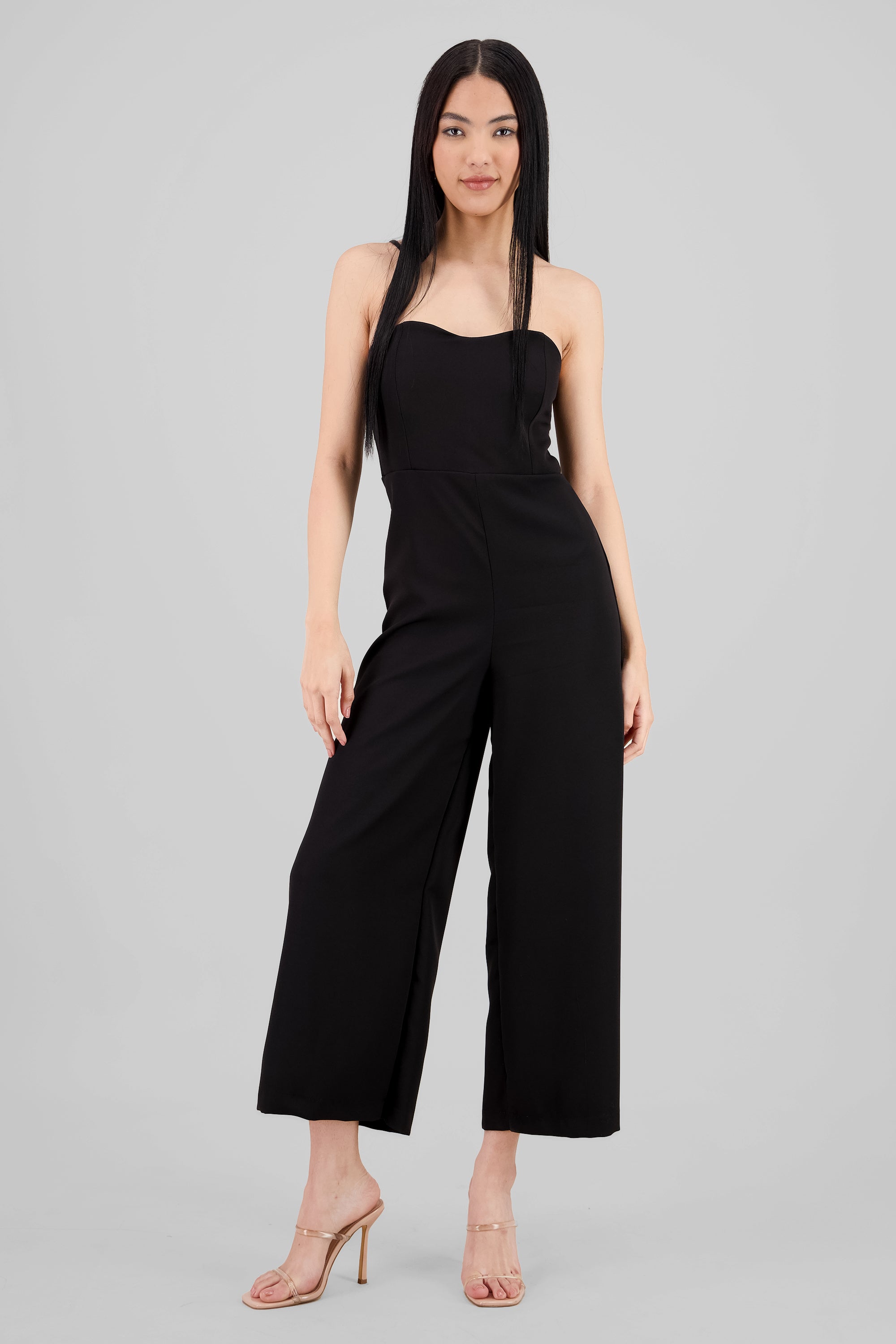 Sweetheart Neckline Jumpsuit BLACK