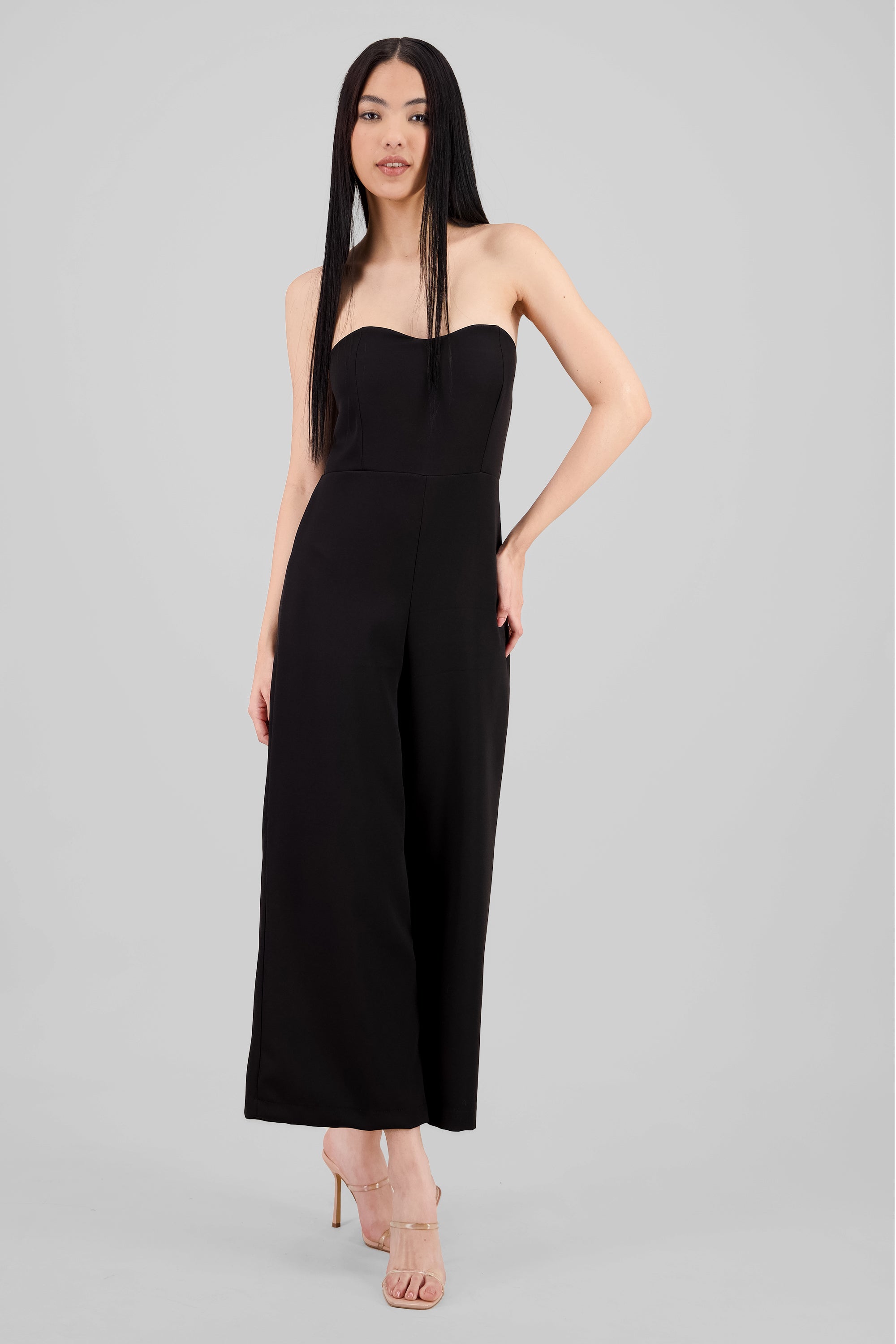 Sweetheart Neckline Jumpsuit BLACK