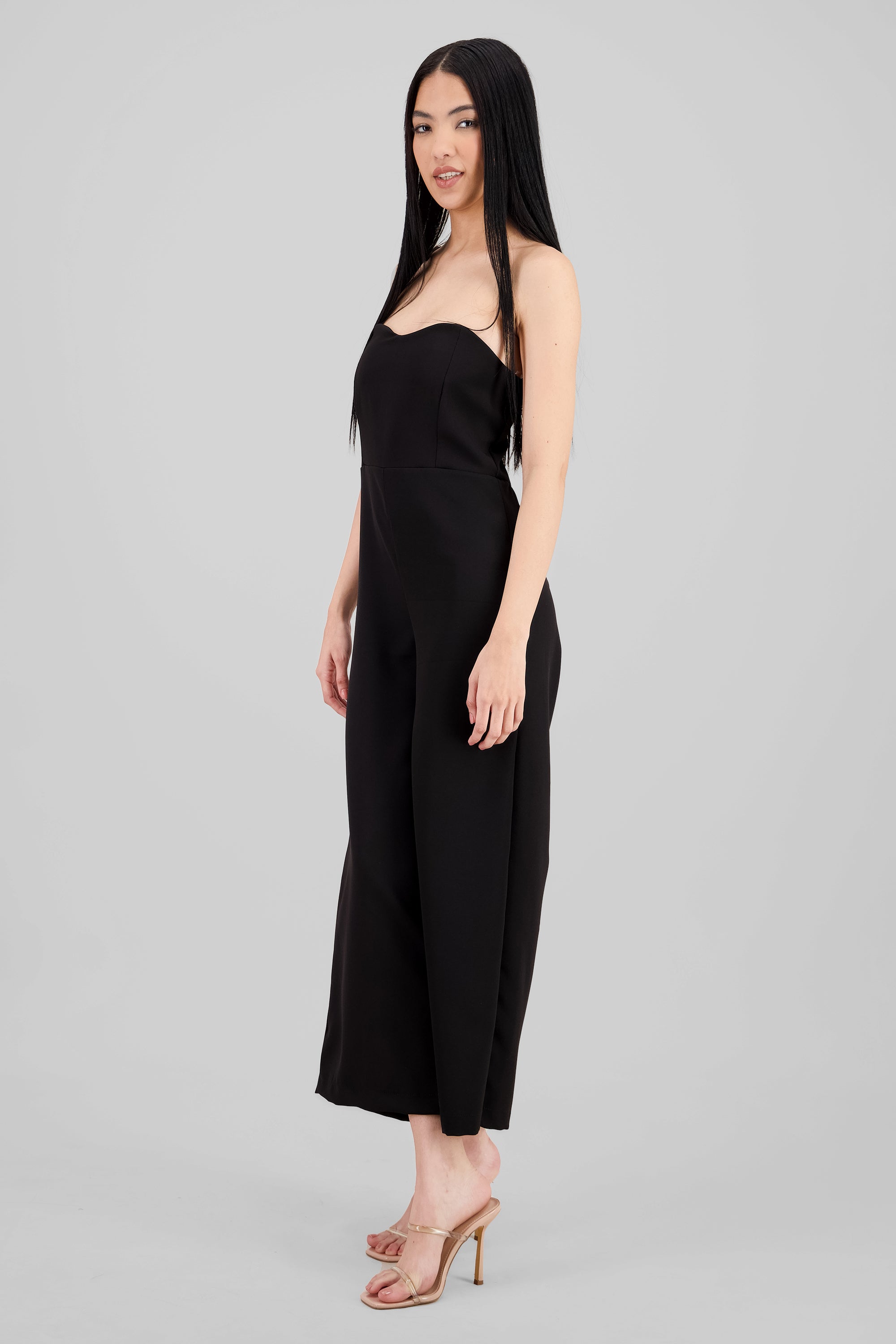 Sweetheart Neckline Jumpsuit BLACK