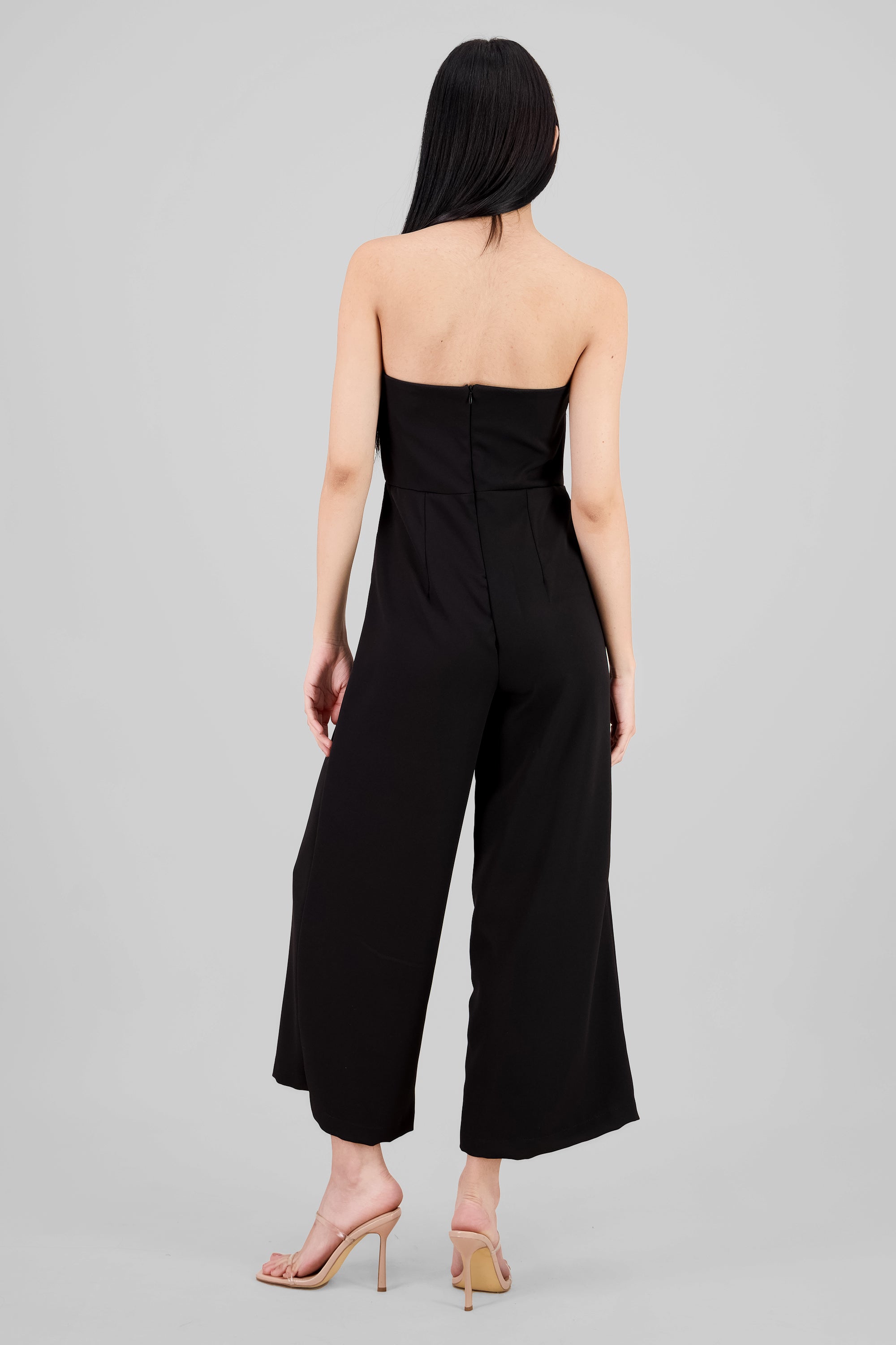 Sweetheart Neckline Jumpsuit BLACK