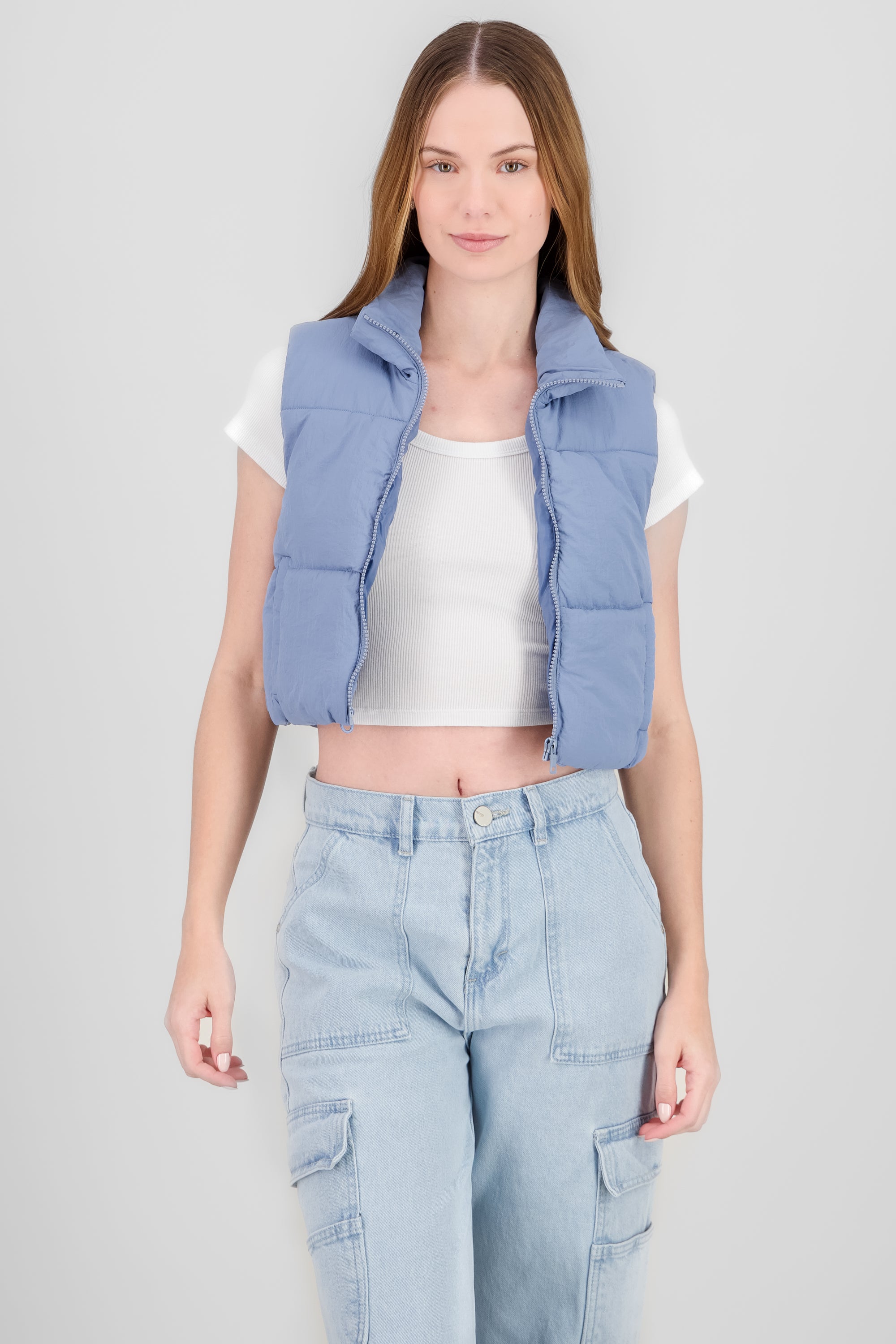 Solid Quilted Vest BLUE