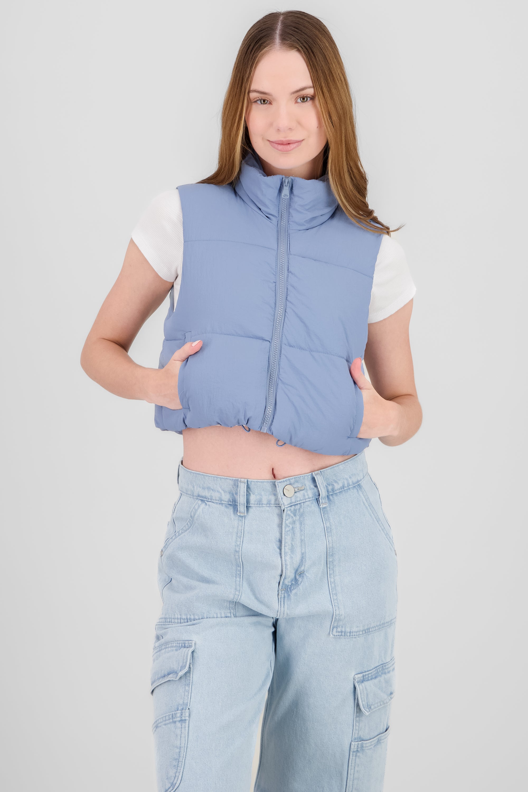 Solid Quilted Vest BLUE