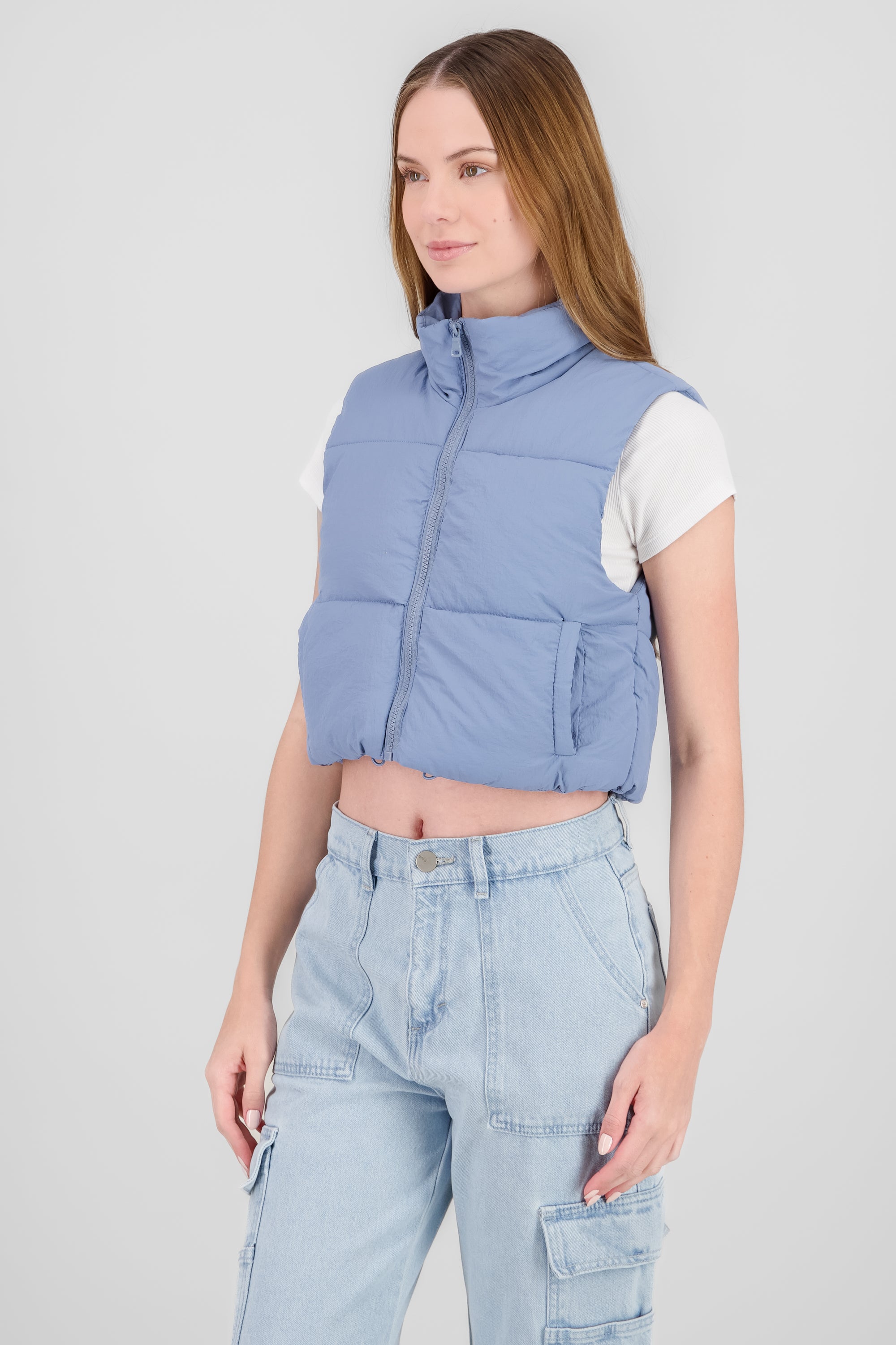 Solid Quilted Vest BLUE