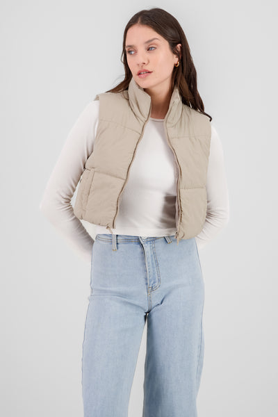 Solid Quilted Vest CREAM