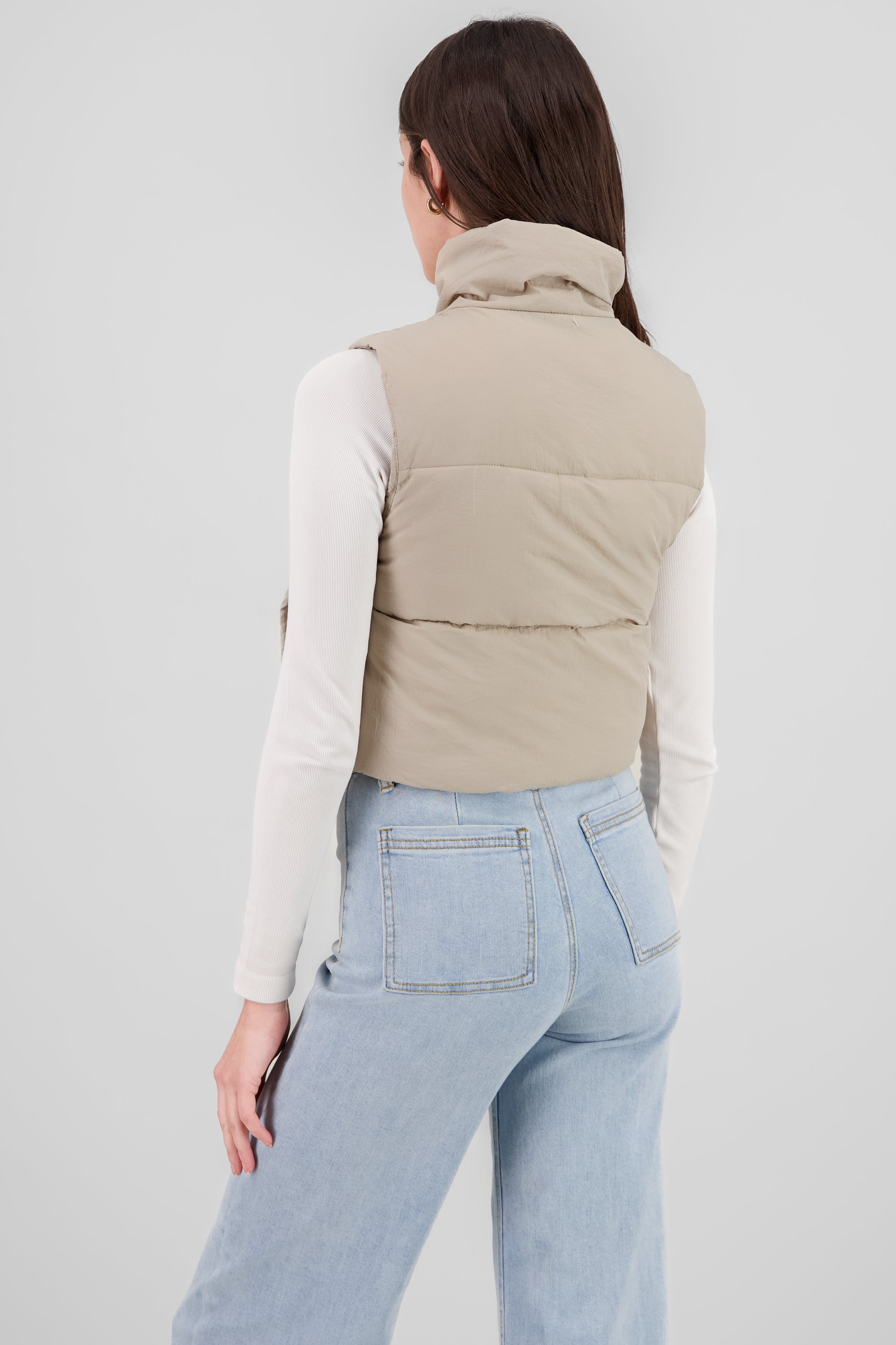 Solid Quilted Vest CREAM