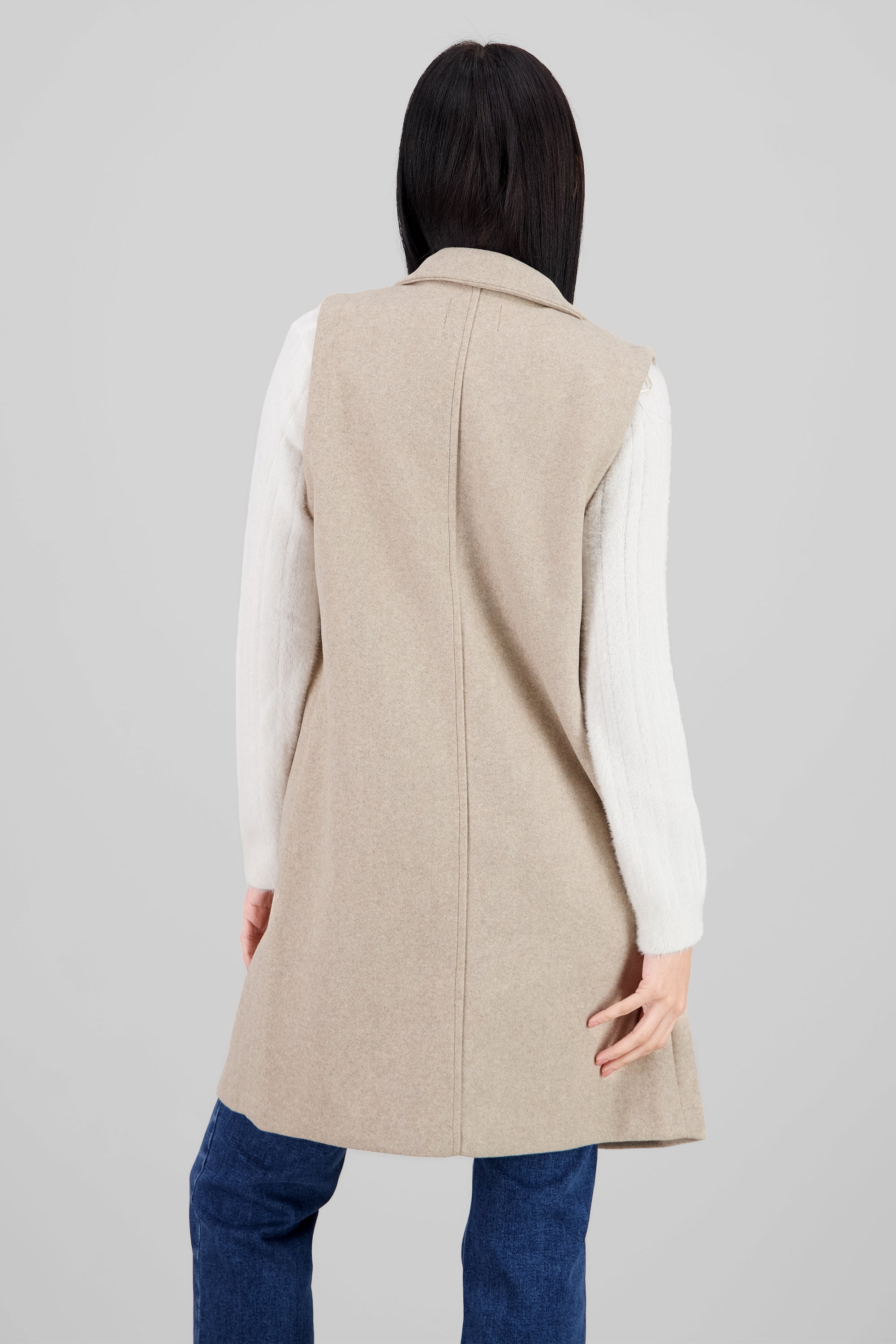 Long Solid Vest SAND