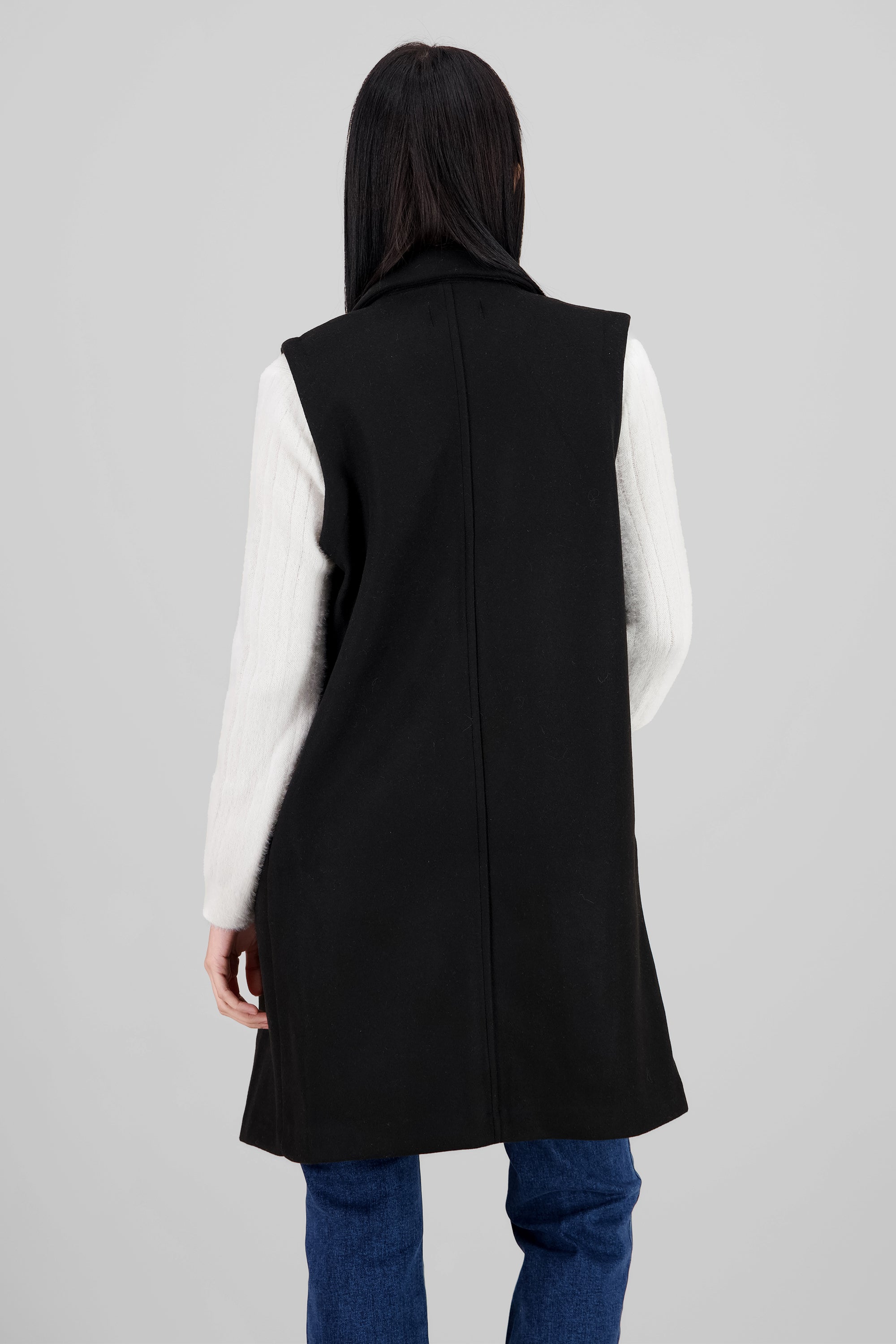 Long Solid Vest BLACK