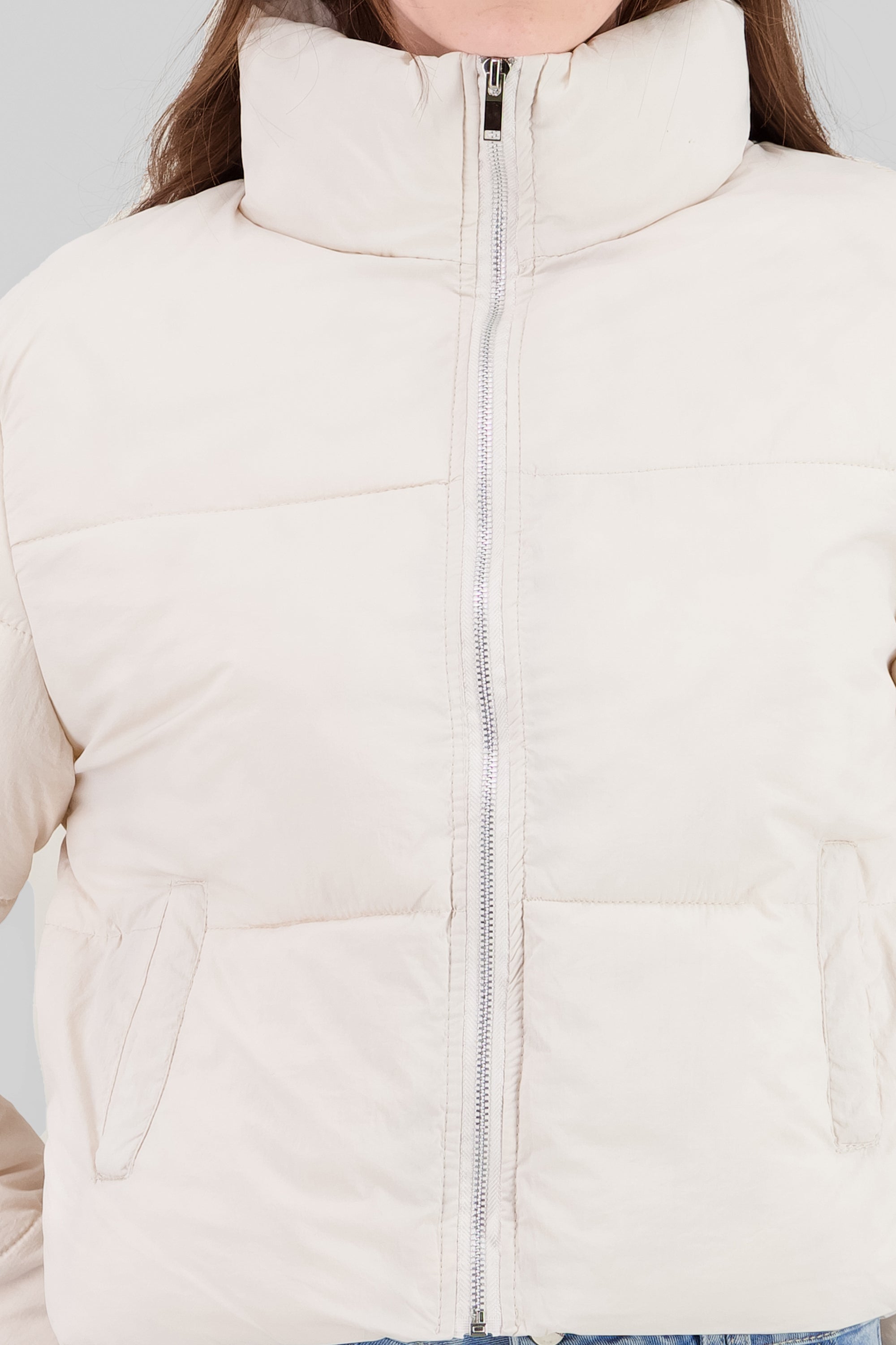 Solid Quilted Jacket IVORY