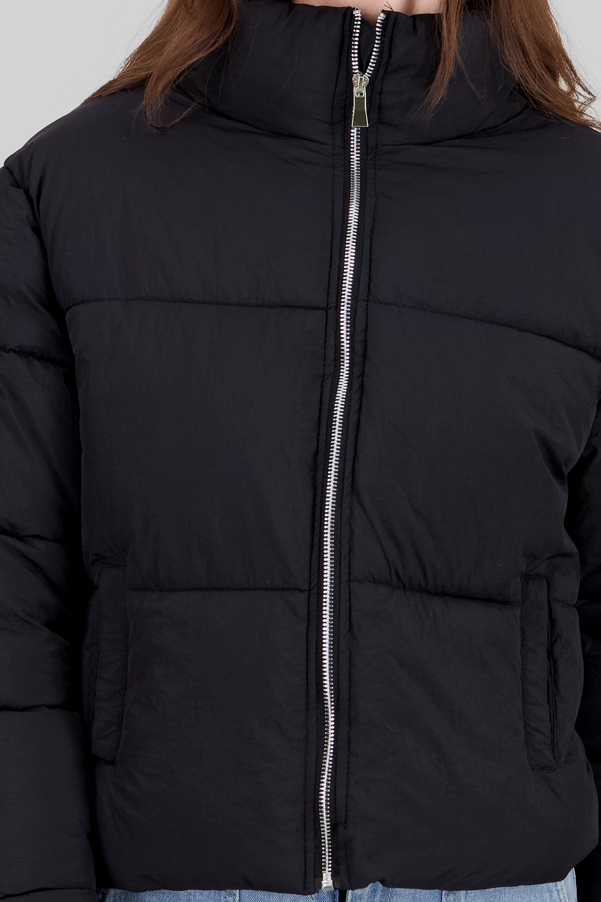 Solid Quilted Jacket BLACK