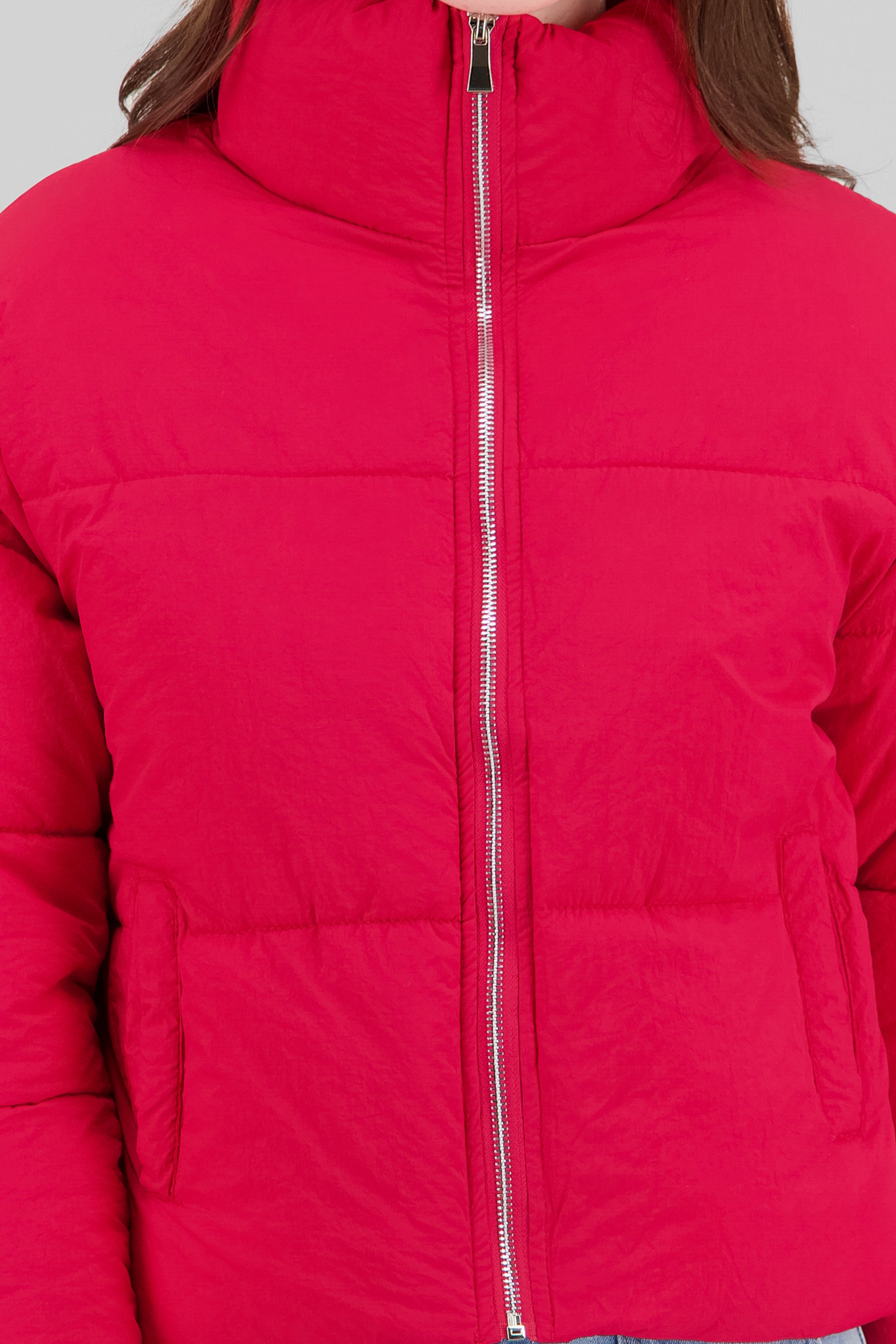 Solid Quilted Jacket RED