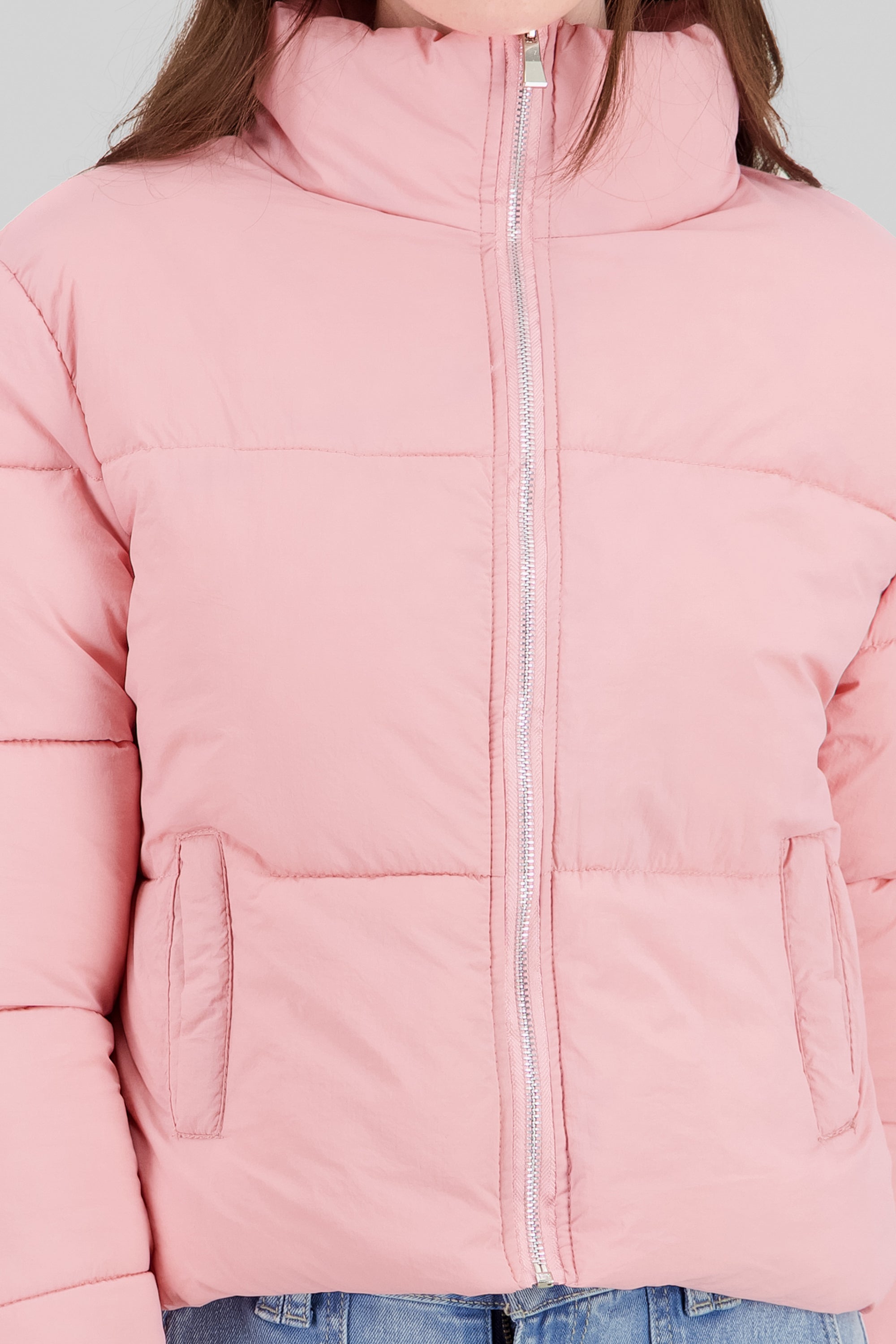 Solid Quilted Jacket PASTEL PINK