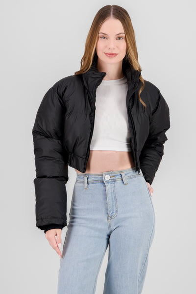 Cropped Quilted Jacket BLACK